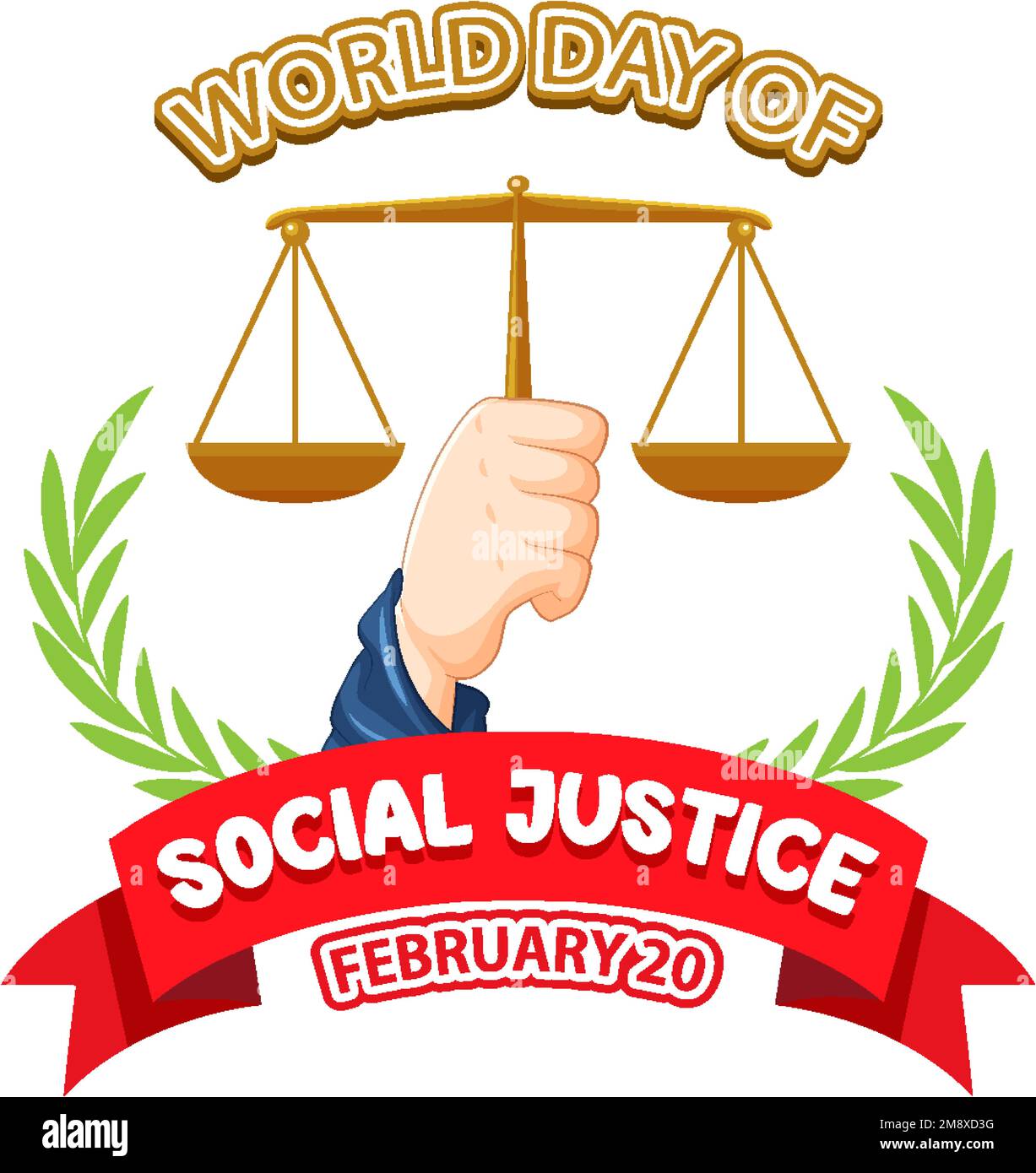 World day of social justice banner illustration Stock Vector Image ...