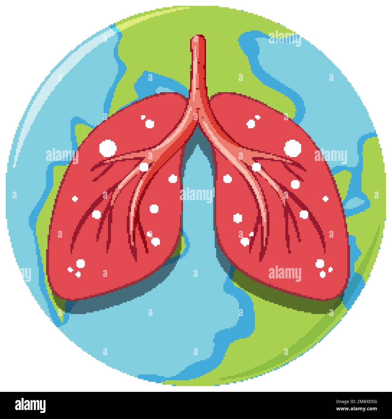 Human lungs on earth globe illustration Stock Vector Image & Art - Alamy