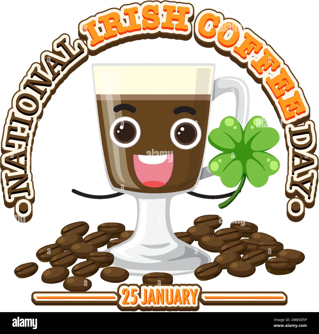 National Irish coffee day banner design illustration Stock Vector Image