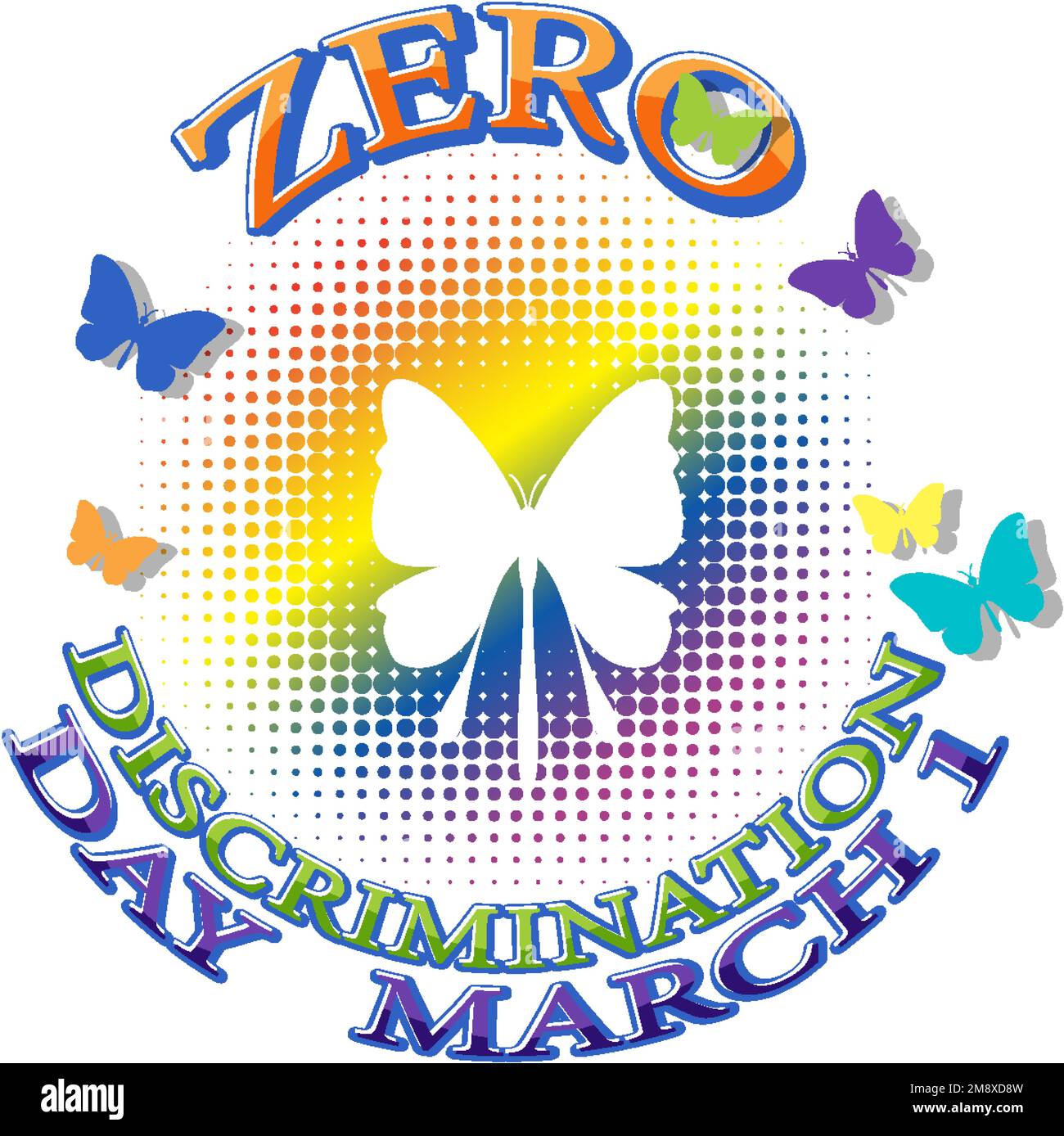 Zero discrimination day banner design illustration Stock Vector Image