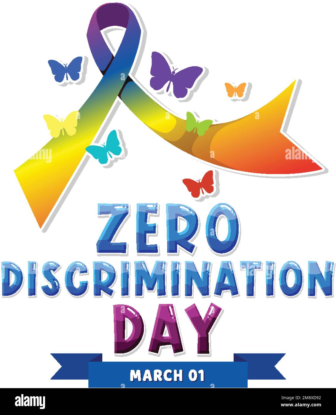 Zero discrimination day banner design illustration Stock Vector Image
