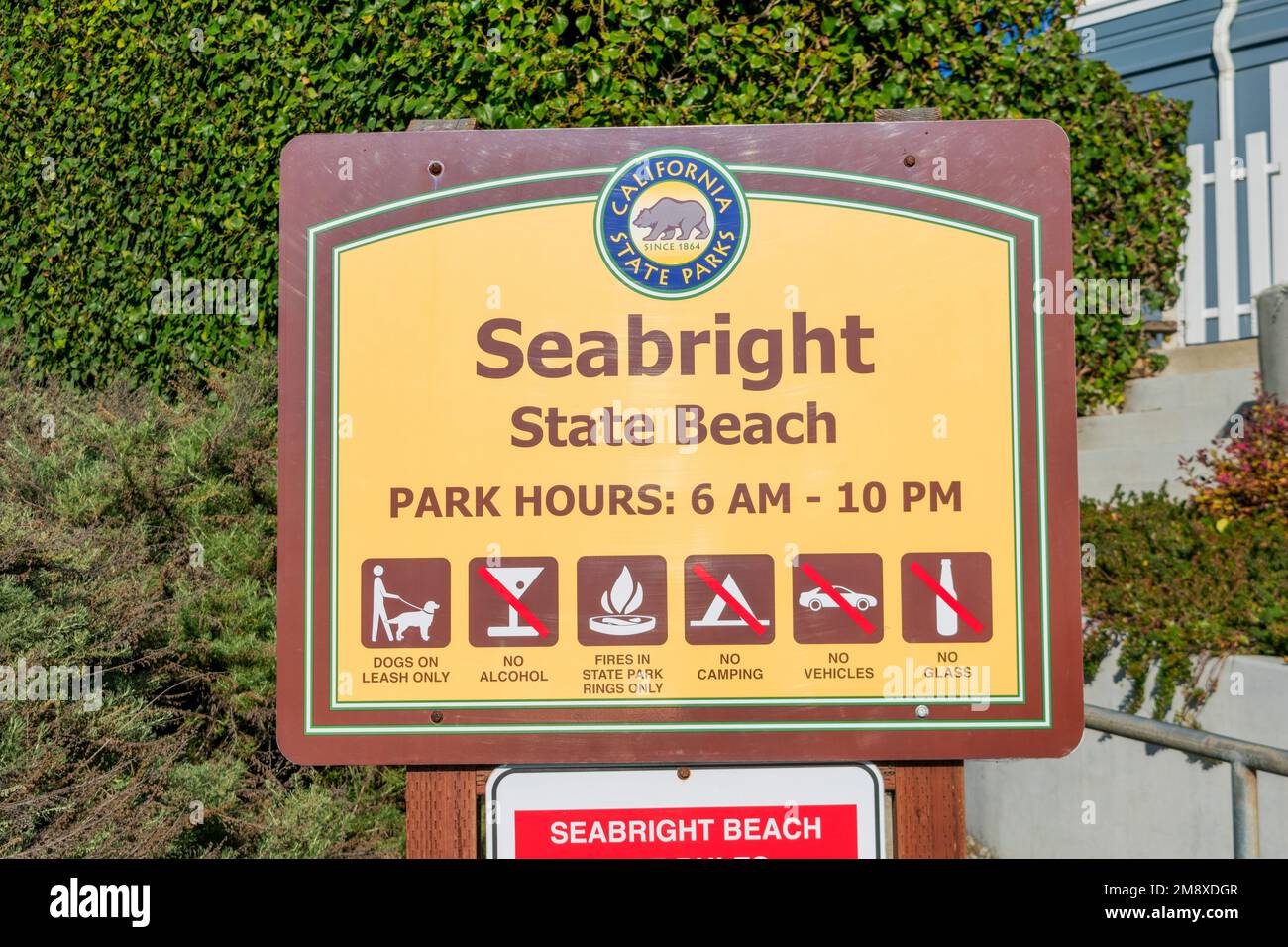 Seabright State Beach sign Santa Cruz, California, USA 2022