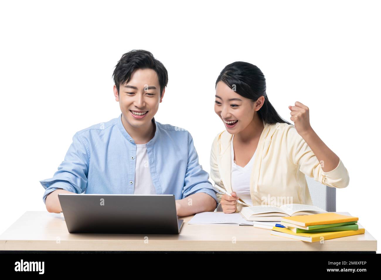 Young men and women learn together Stock Photo - Alamy