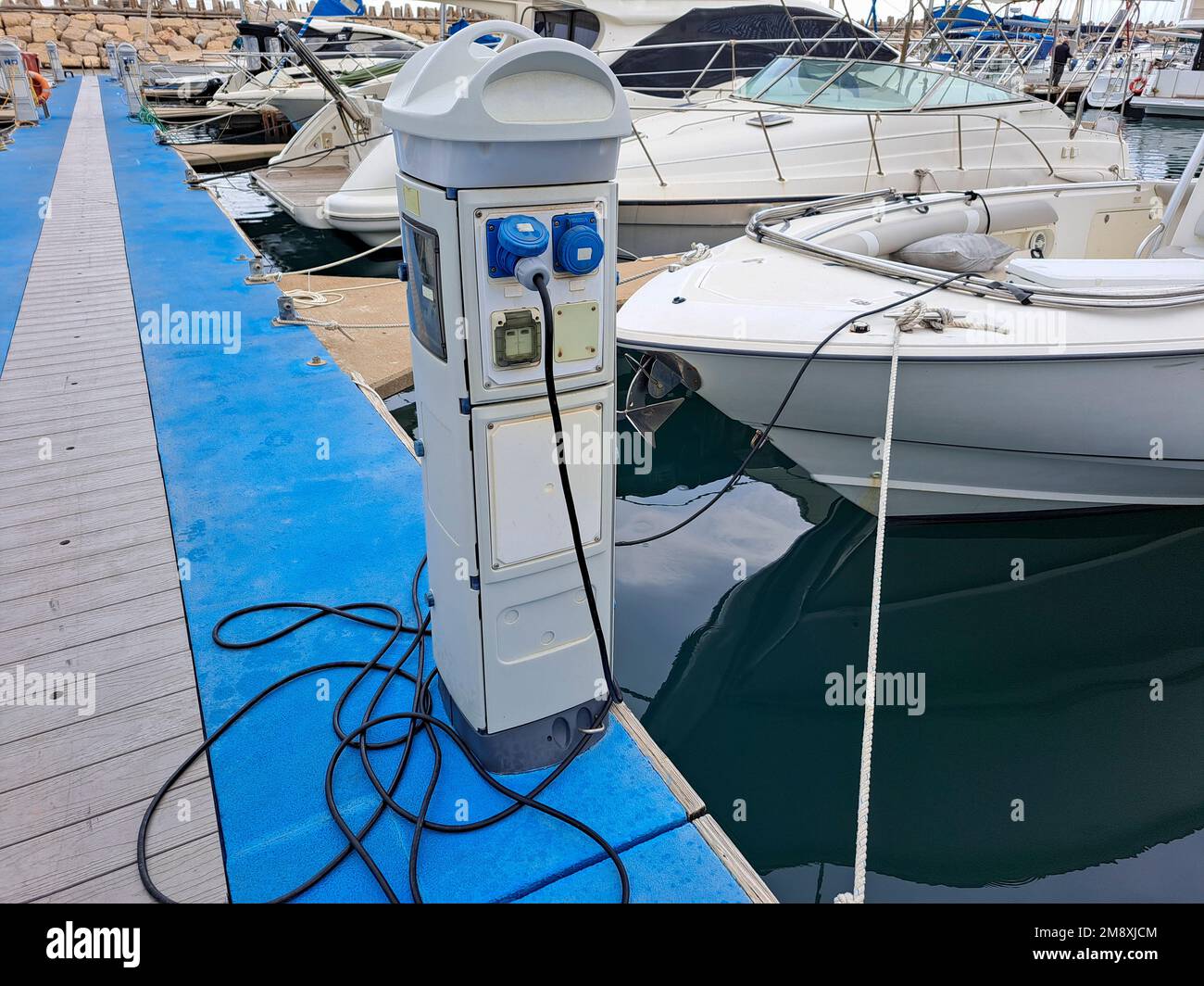 Shore Power station on a dock Stock Photo Alamy