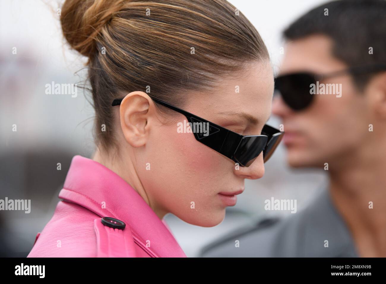 Guests outside Prada show during the Milano Men's Fashion Week Fall