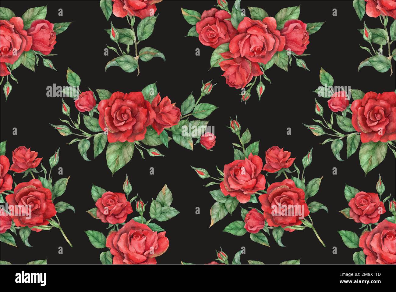 Red rose pattern background vector Stock Vector Image & Art Alamy