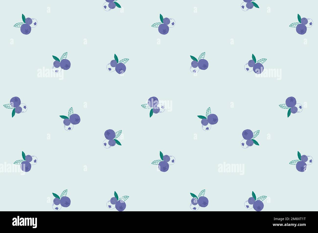 Vector seamless blueberry pattern pastel background Stock Vector