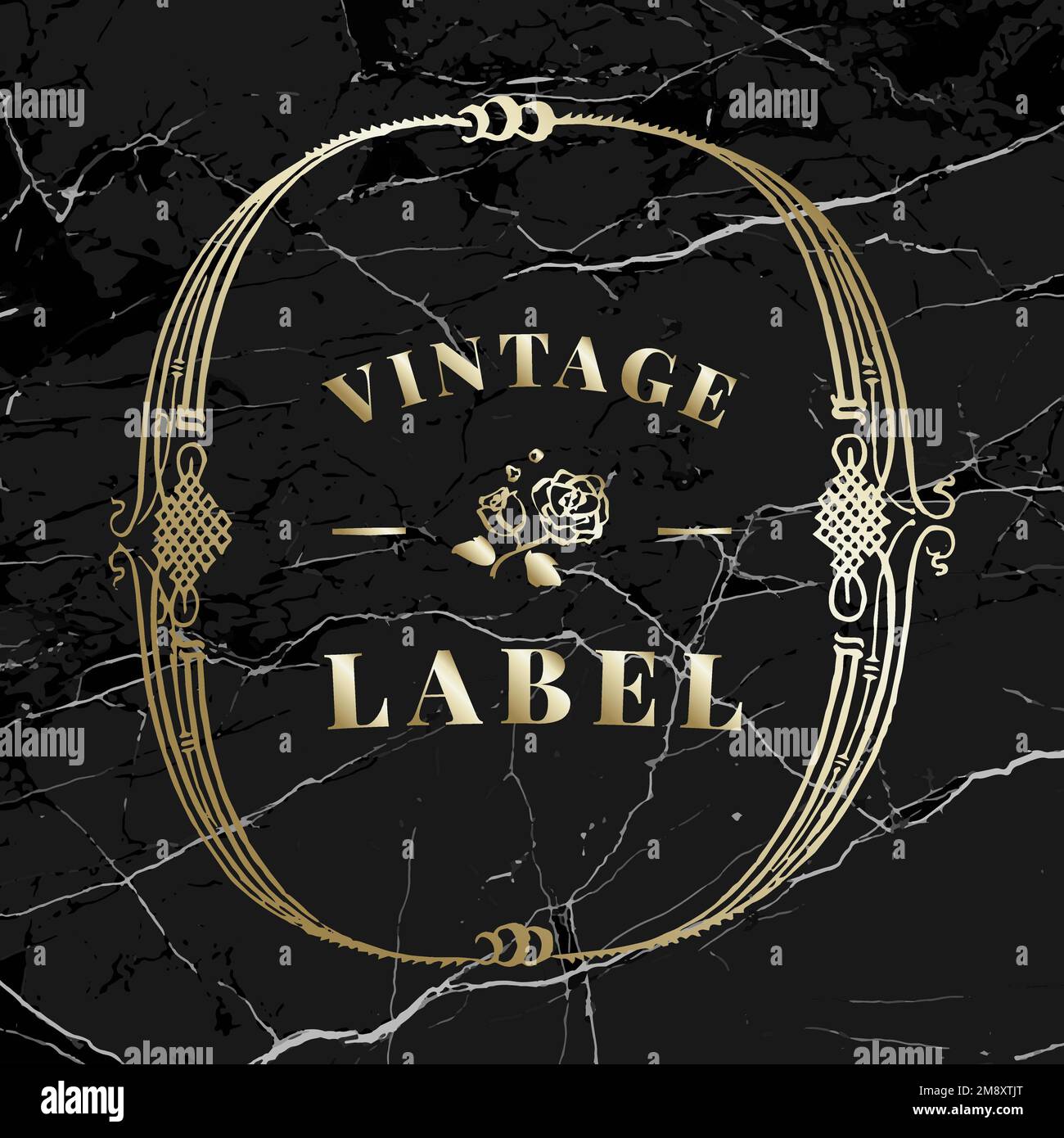 Vintage gold badge vector ornamental element Stock Vector