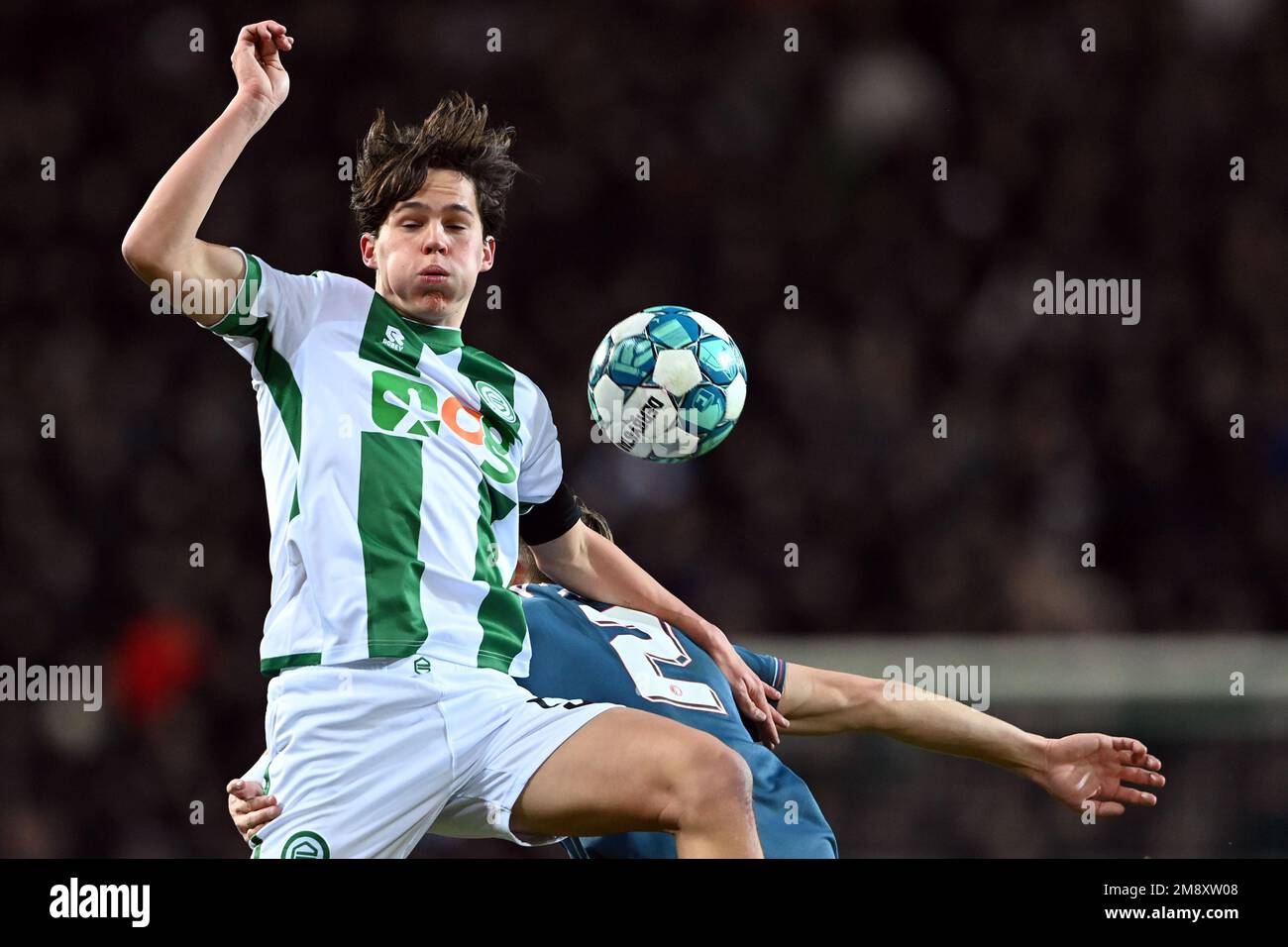 GRONINGEN - (lr) Thom van Bergen of FC Groningen, Marcus Pedersen of