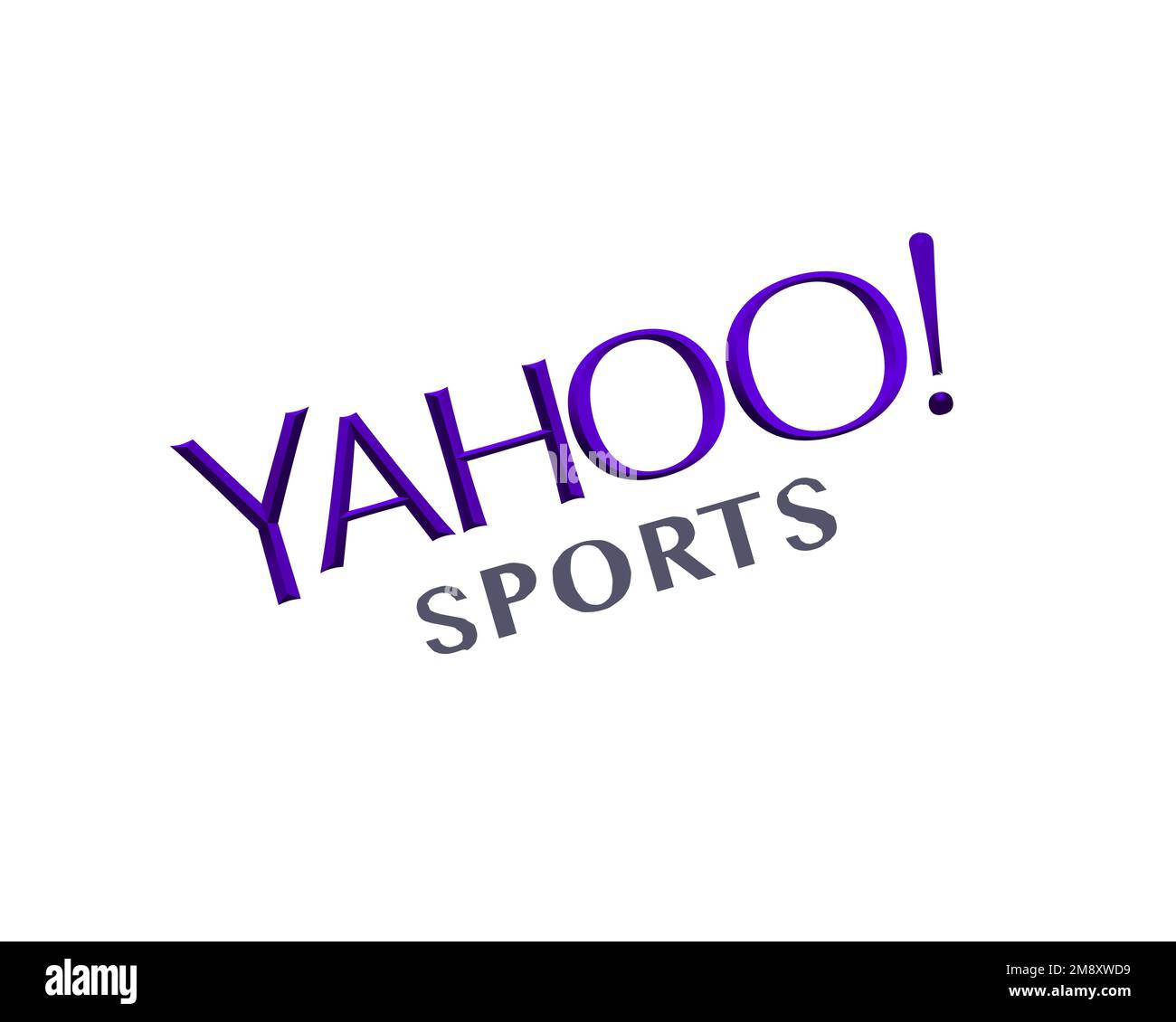 Yahoo Sports, Rotated Logo, White Background Stock Photo Alamy