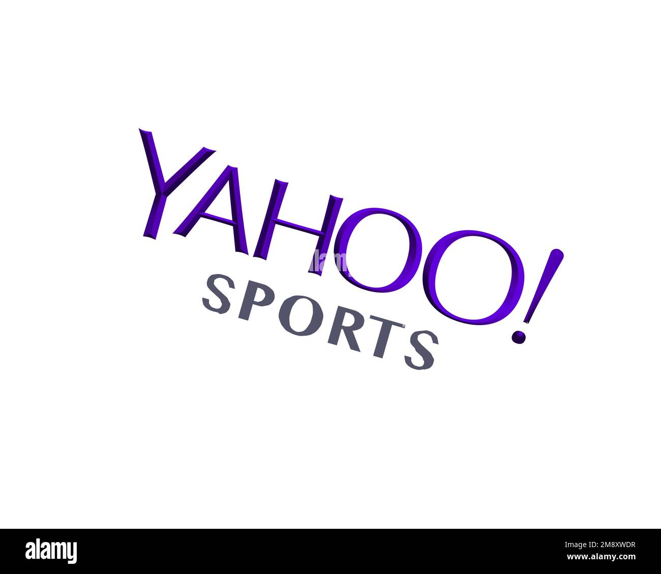 Yahoo Sports, Rotated Logo, White Background B Stock Photo Alamy