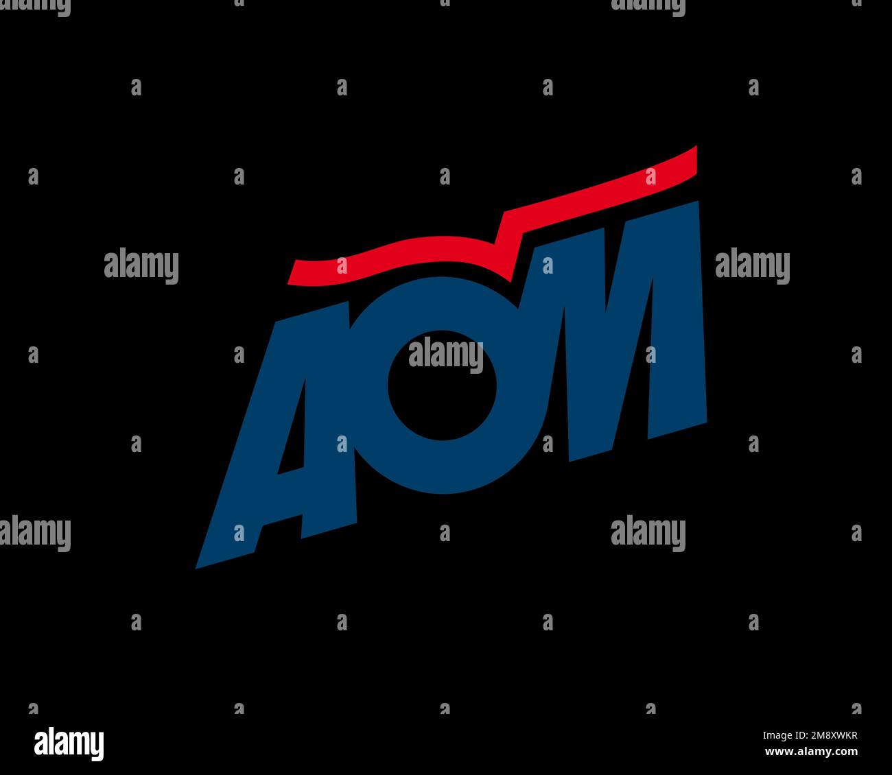 AOM French Airline, rotated logo, black background Stock Photo Alamy