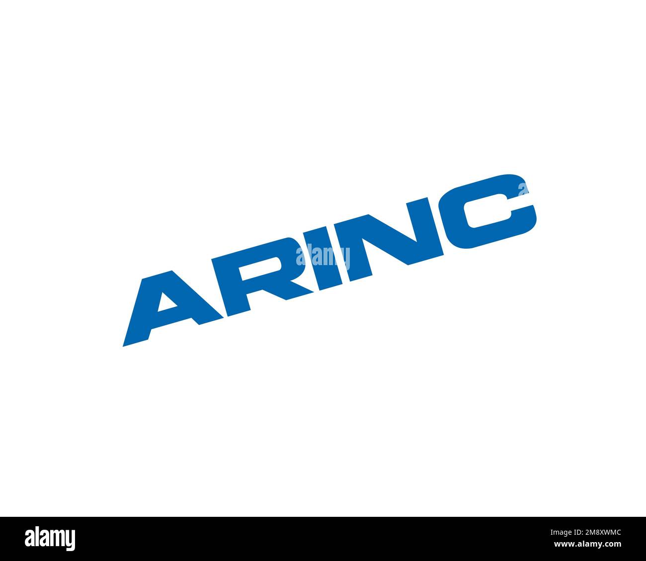 ARINC, rotated logo, white background Stock Photo