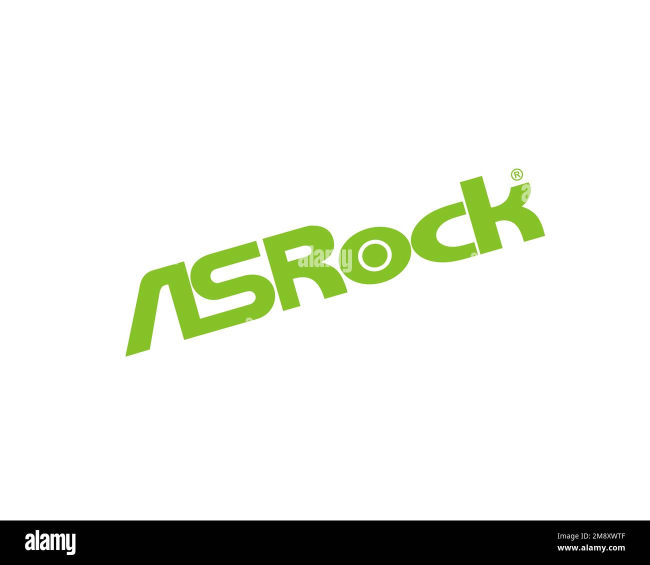 ASRock, rotated logo, white background Stock Photo - Alamy
