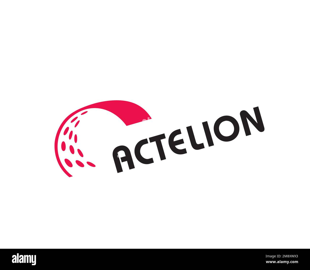 Actelion, rotated logo, white background Stock Photo