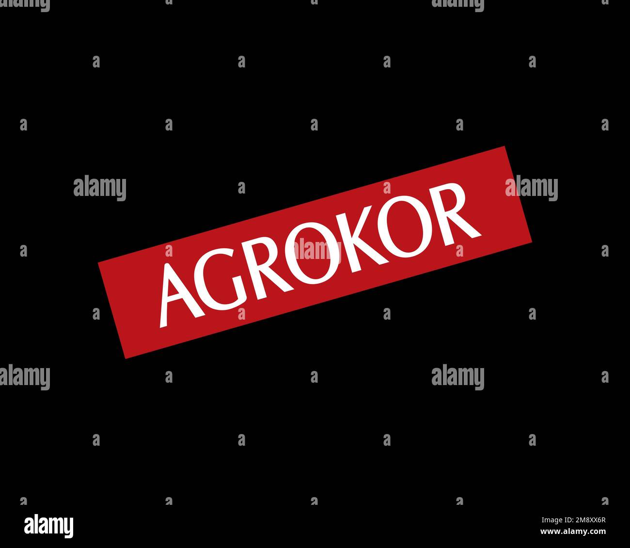 Agrokor, rotated logo, black background Stock Photo - Alamy