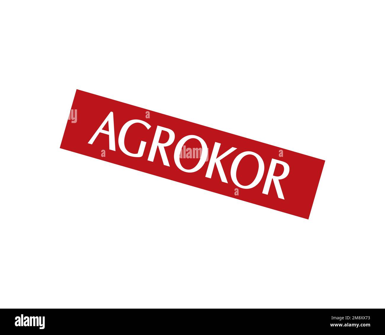 Agrokor, rotated logo, white background B Stock Photo