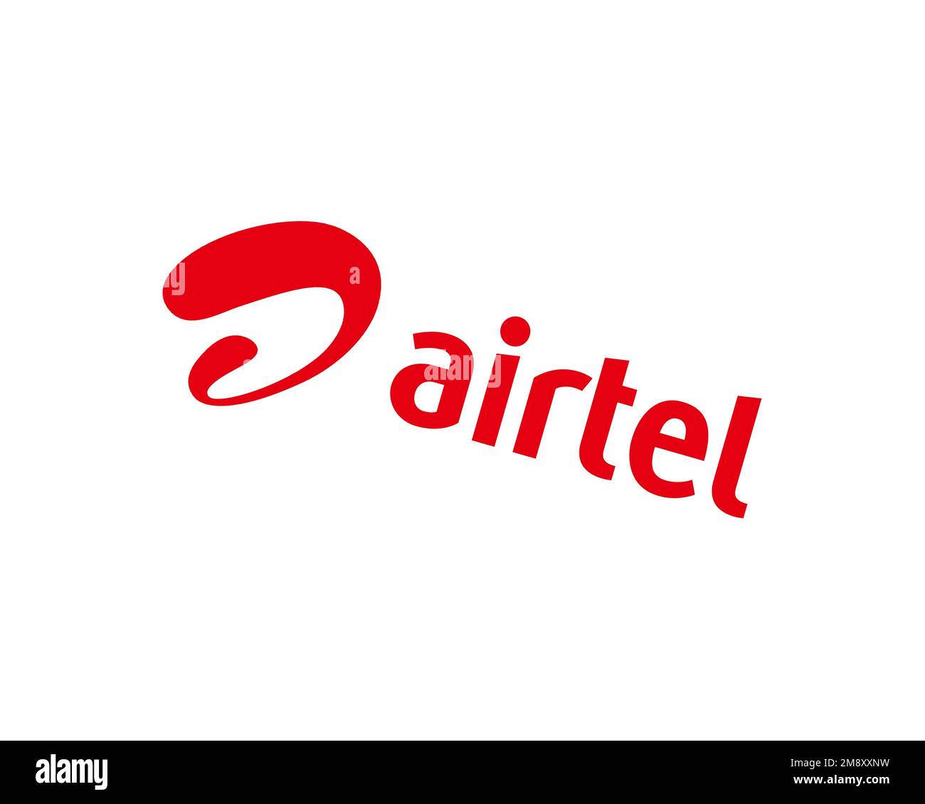 Airtel Uganda, rotated logo, white background B Stock Photo