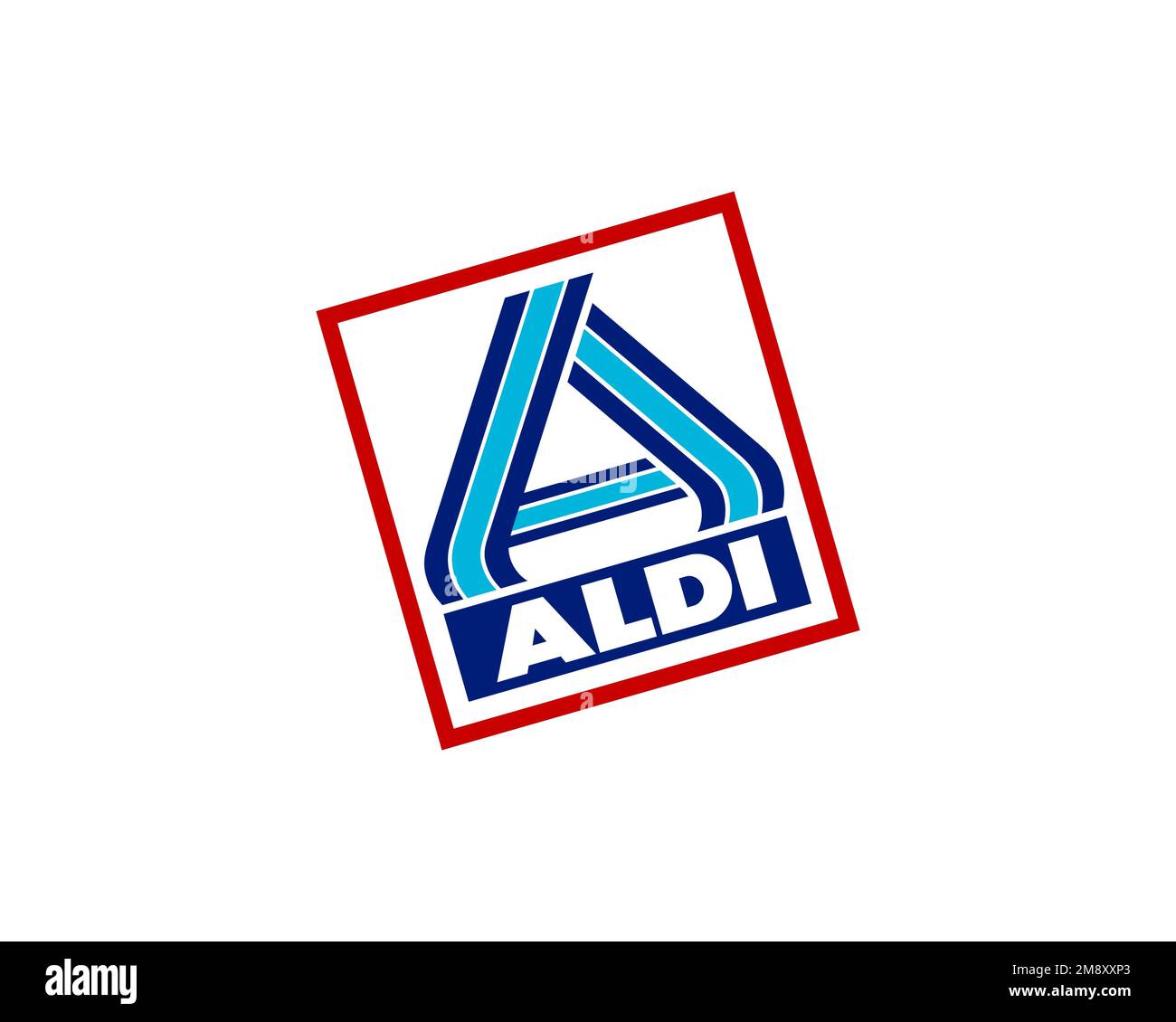Aldi, rotated logo, white background Stock Photo Alamy