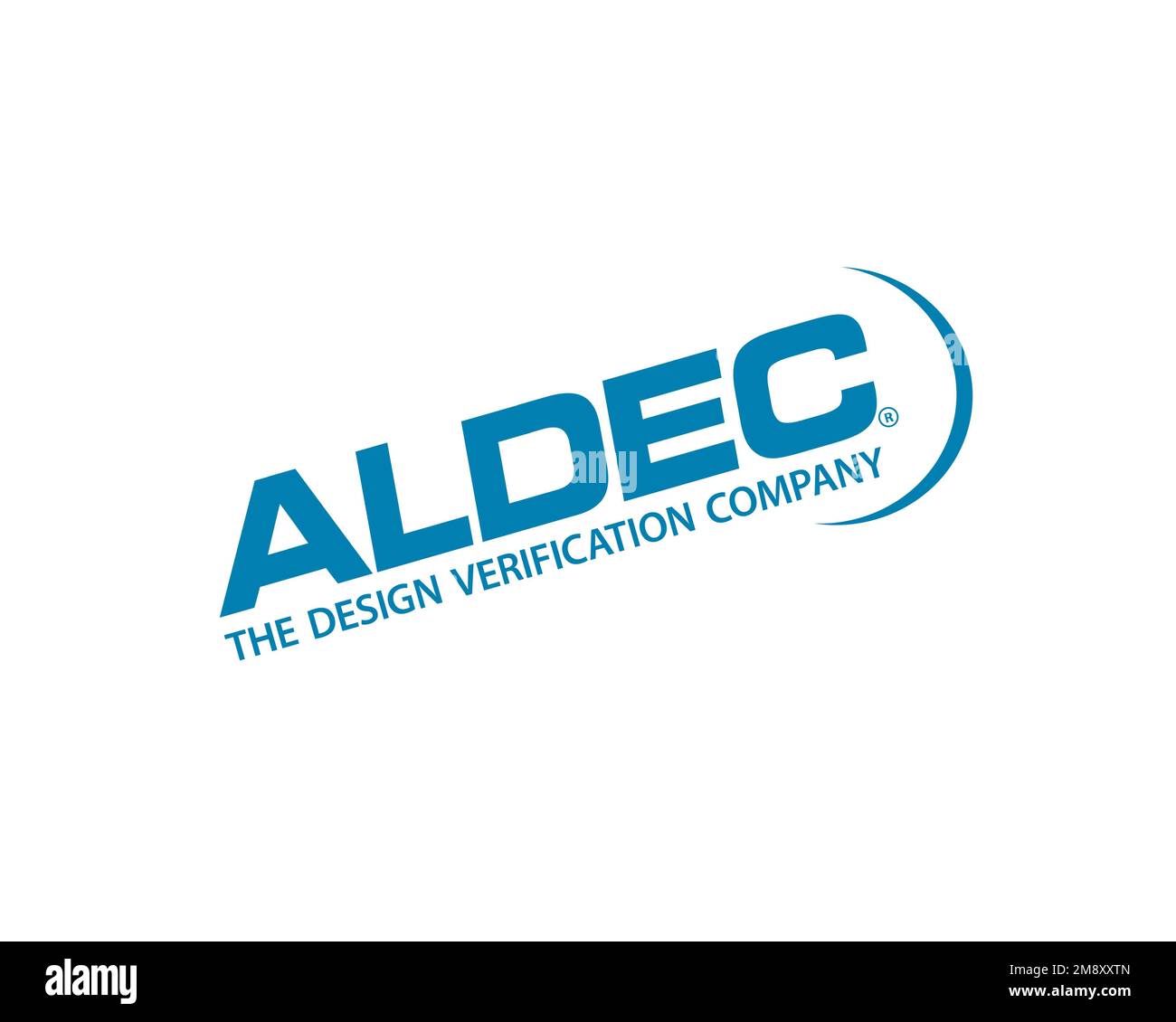 Aldec, rotated logo, white background Stock Photo