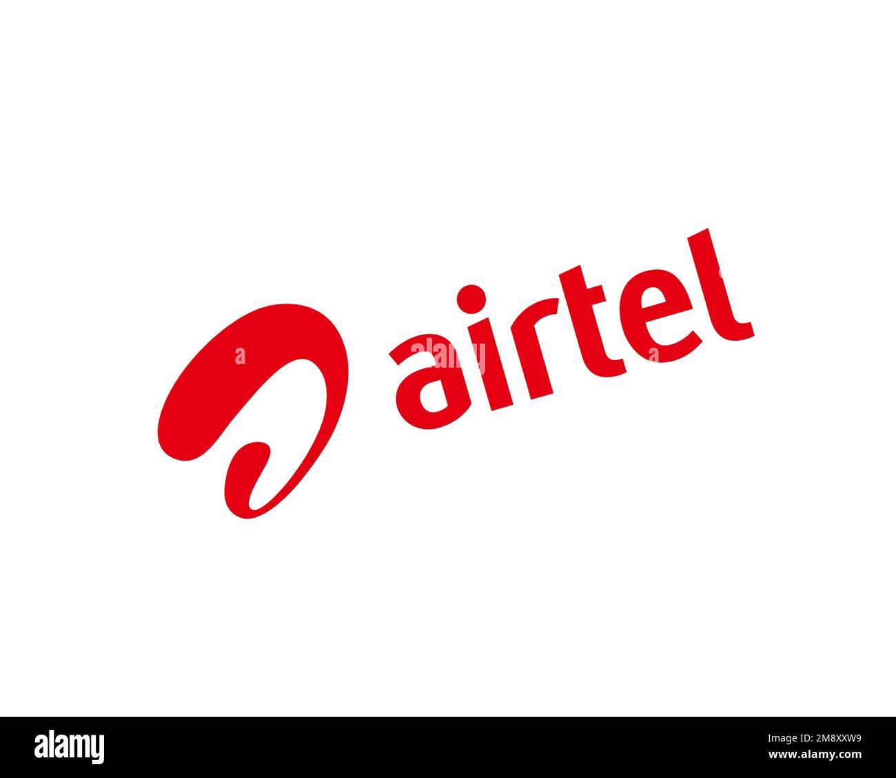 Airtel Uganda, rotated logo, white background Stock Photo