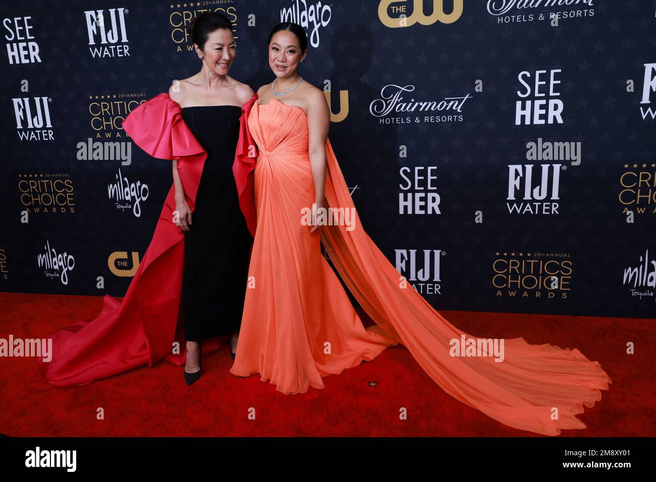 Stephanie Hsu and Michelle Yeoh attend the 28th annual Critics Choice