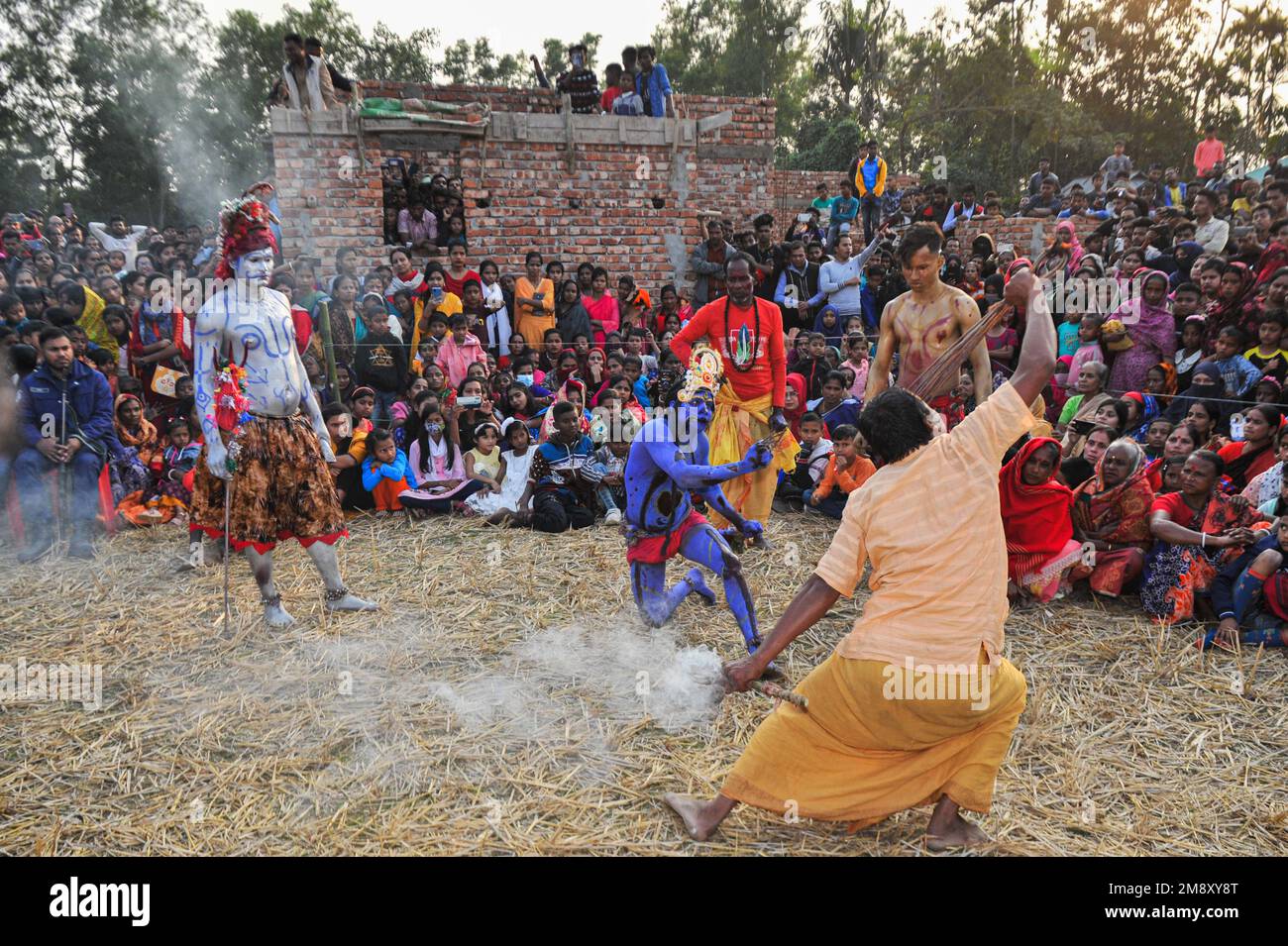 Non Exclusive: 15 January 2023 in Sylhet-Bangladesh: Devotee attire and