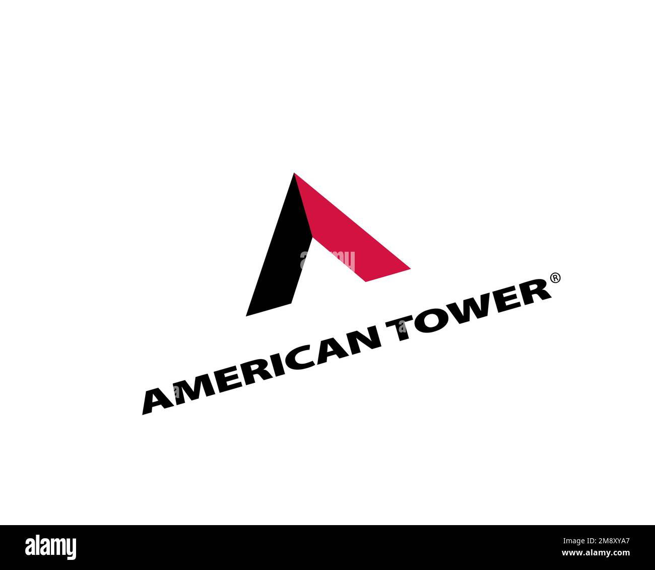 American tower rotated logo white background stock photo alamy