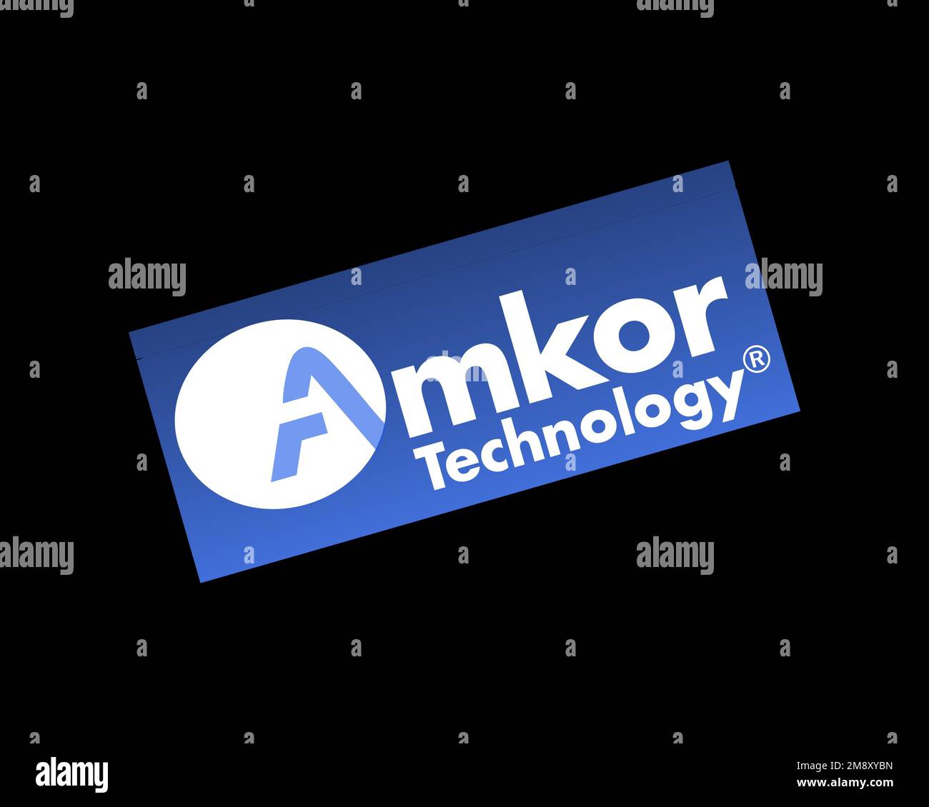 Amkor Technology, rotated logo, black background Stock Photo - Alamy