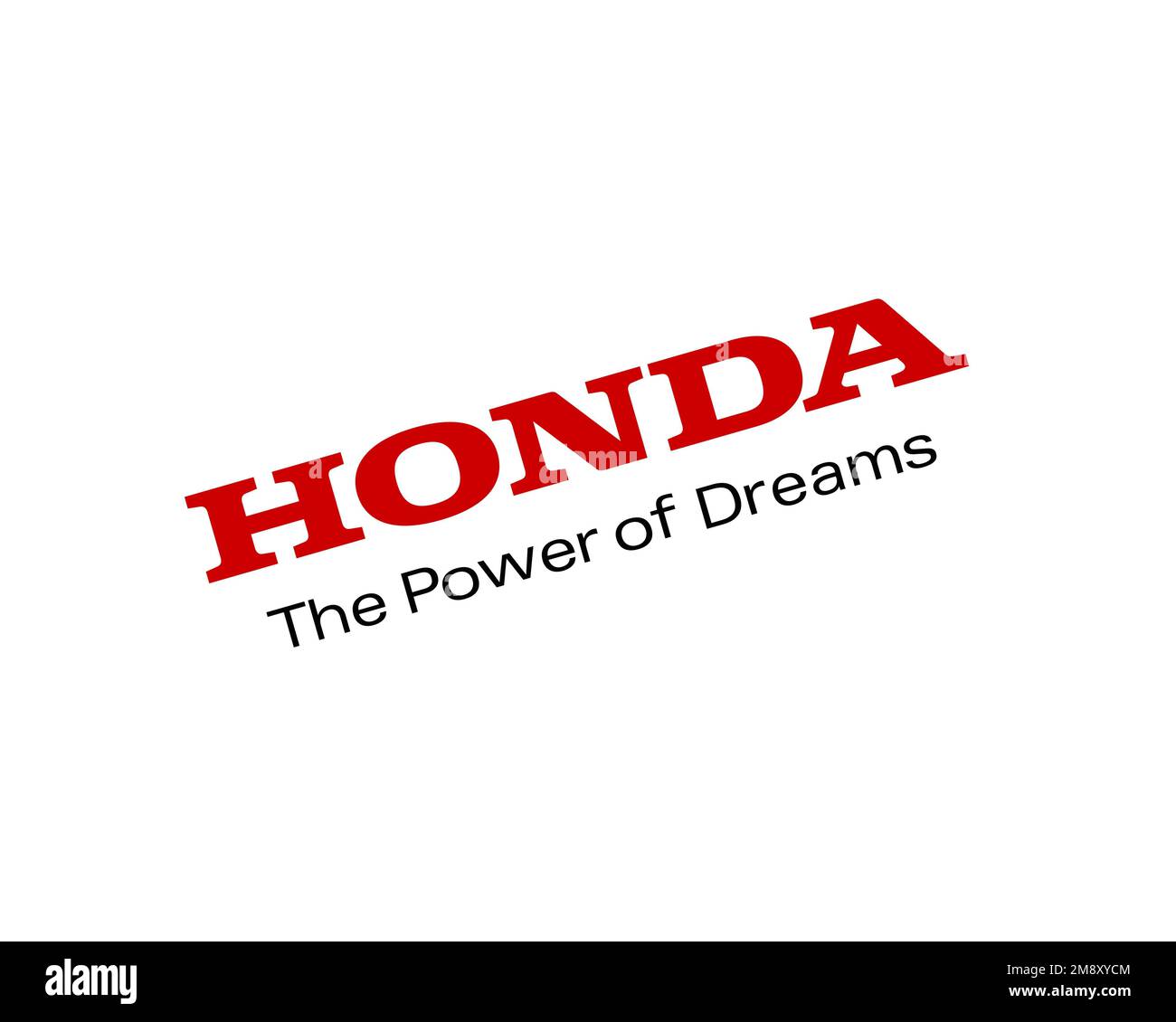 American Honda Motor Company, Rotated Logo, White Background Stock Photo