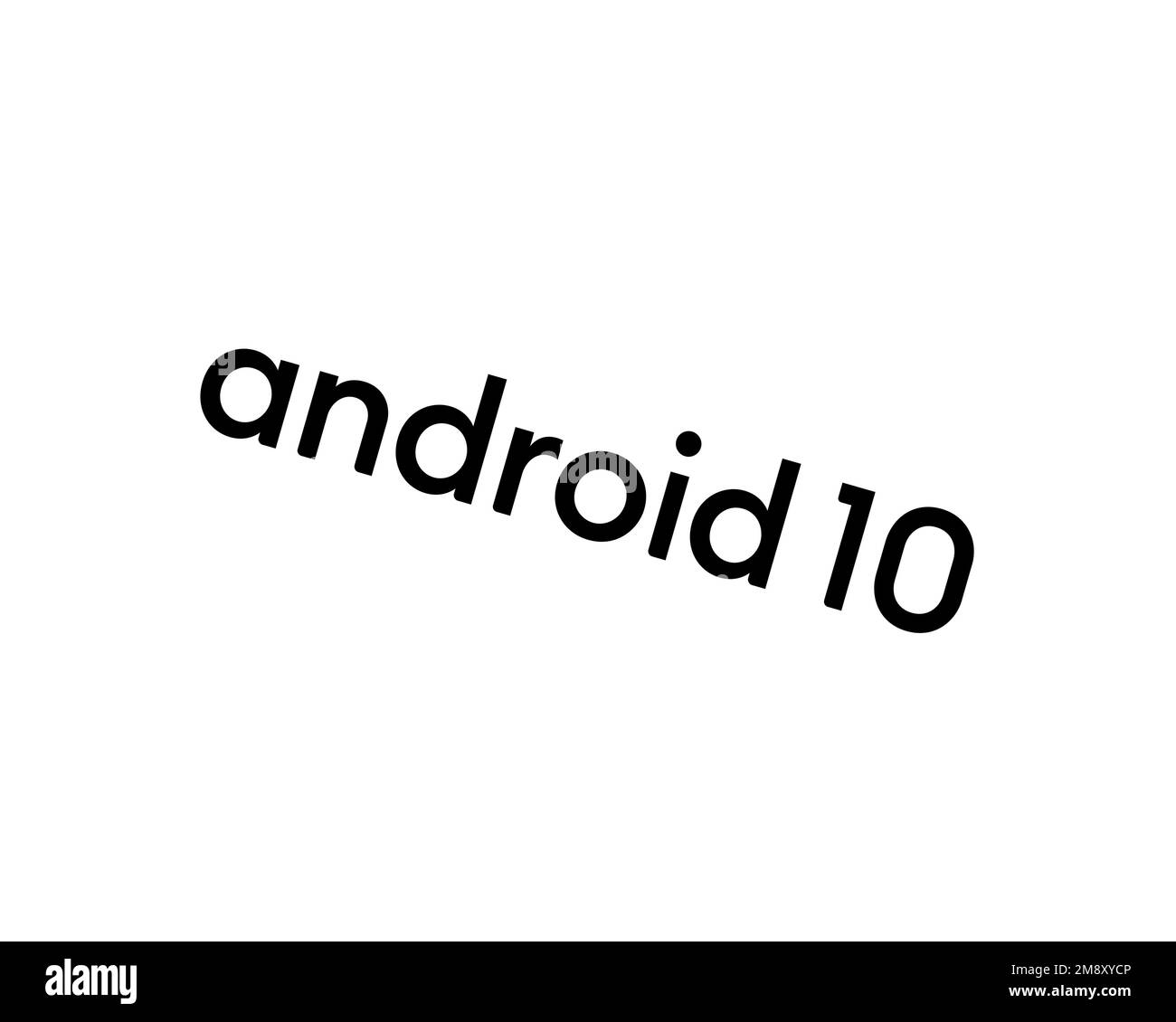Android 10, Rotated Logo, White Background B Stock Photo Alamy