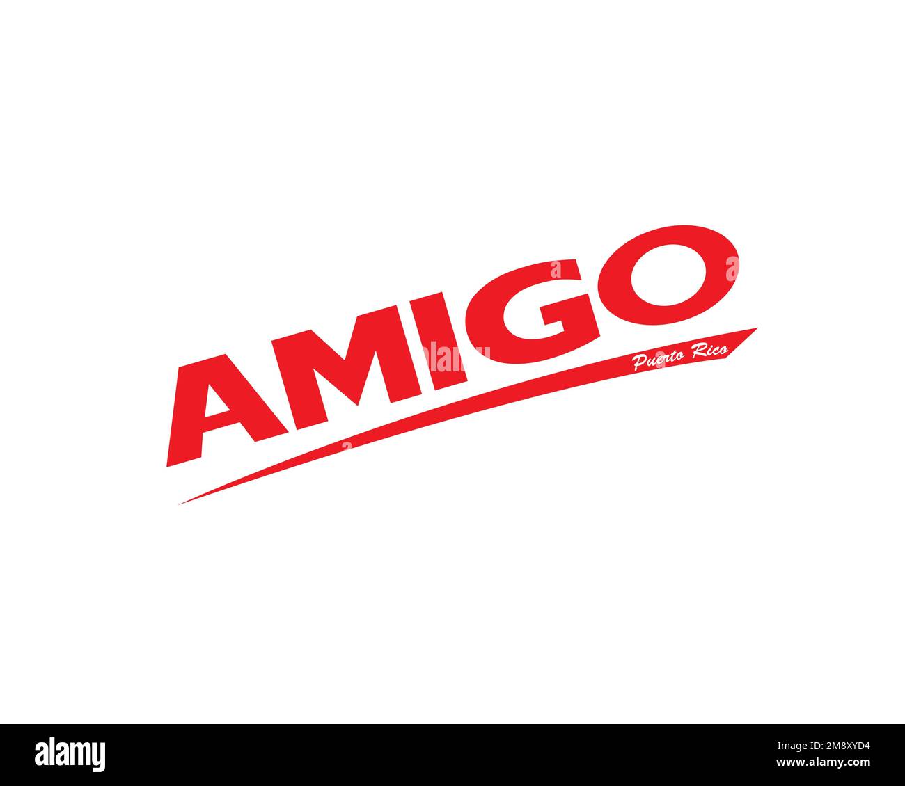 Amigo Supermarkets, Rotated Logo, White Background Stock Photo - Alamy