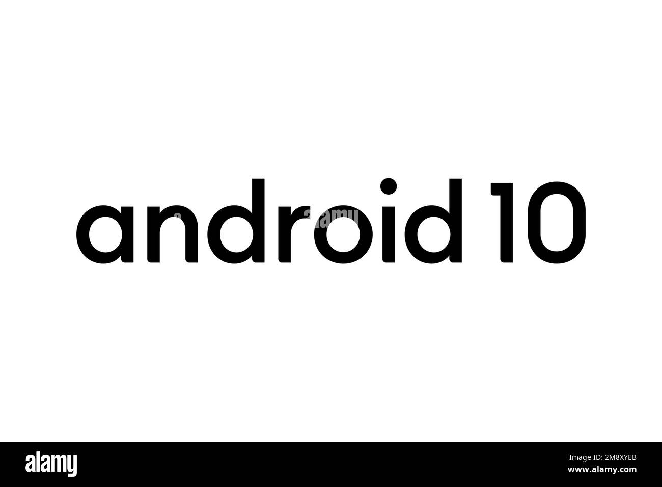 Android 10, Logo, White background Stock Photo Alamy