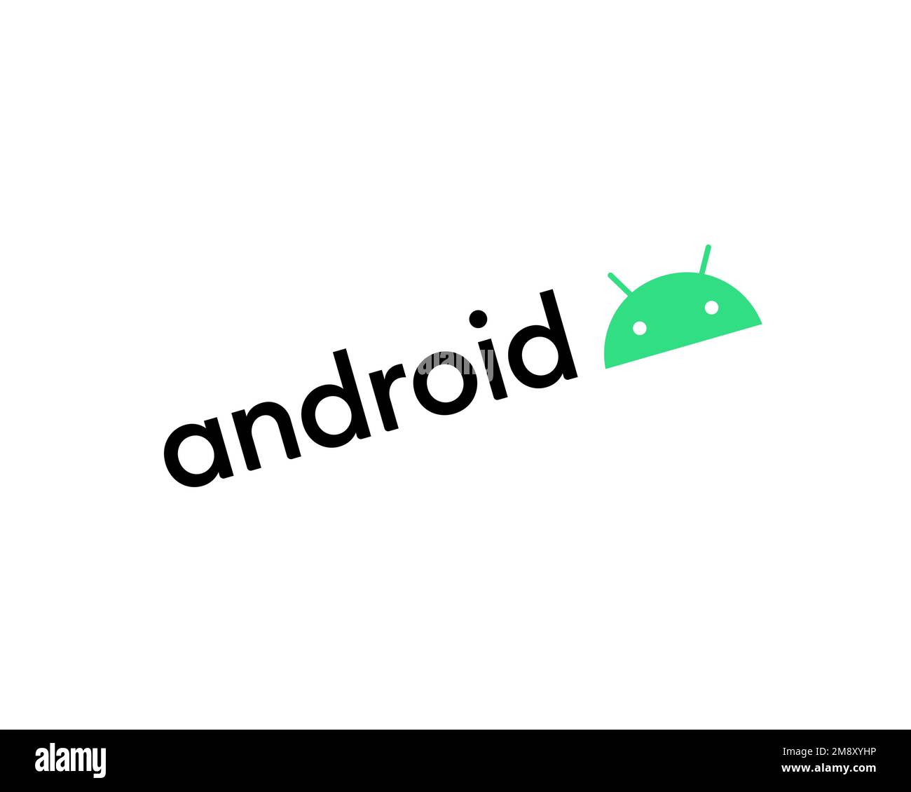 Android operating system, rotated logo, white background Stock Photo Alamy