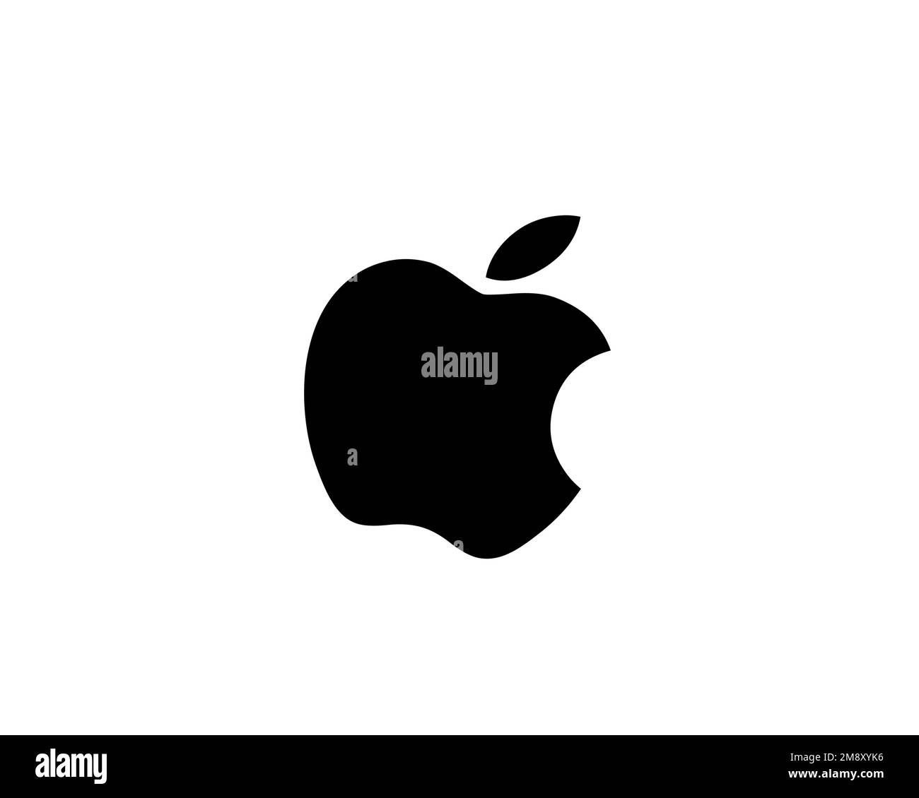 Apple Inc. rotated logo, white background B Stock Photo
