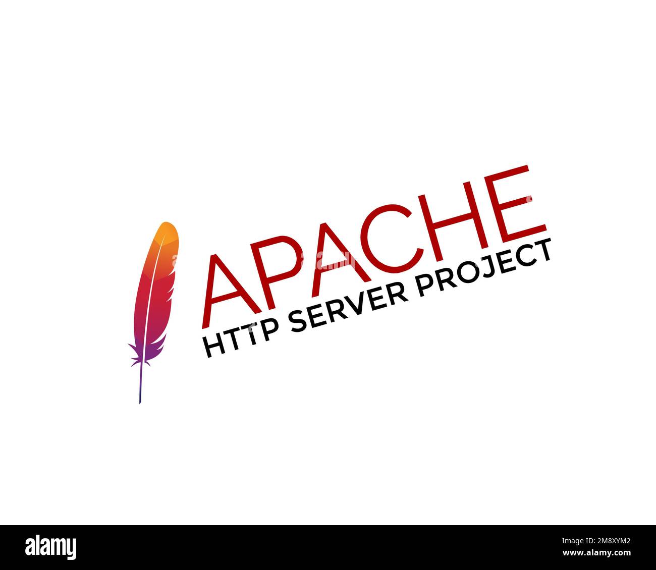 Apache http server rotated logo white background stock photo alamy