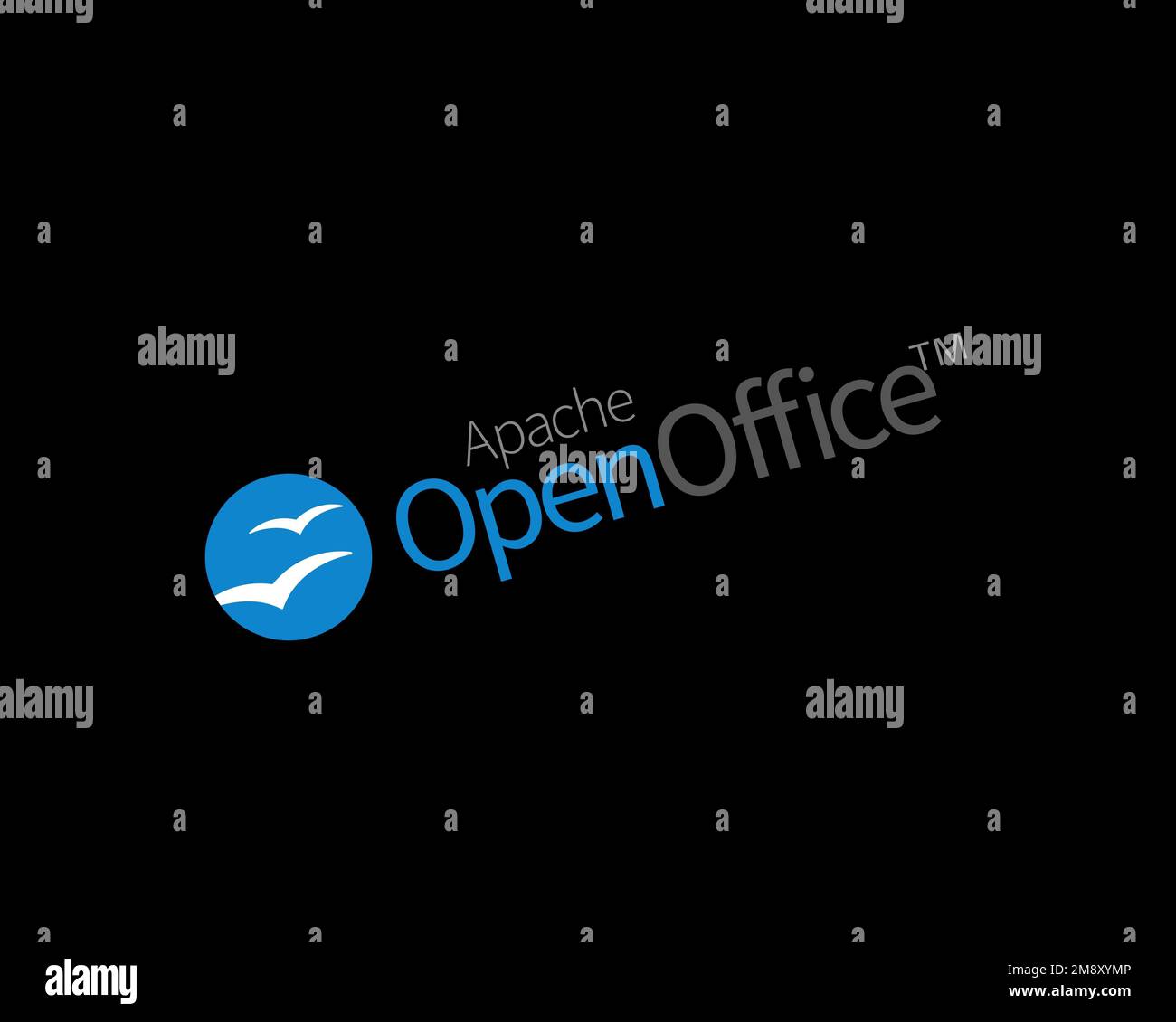 Apache OpenOffice, rotated logo, black background Stock Photo - Alamy