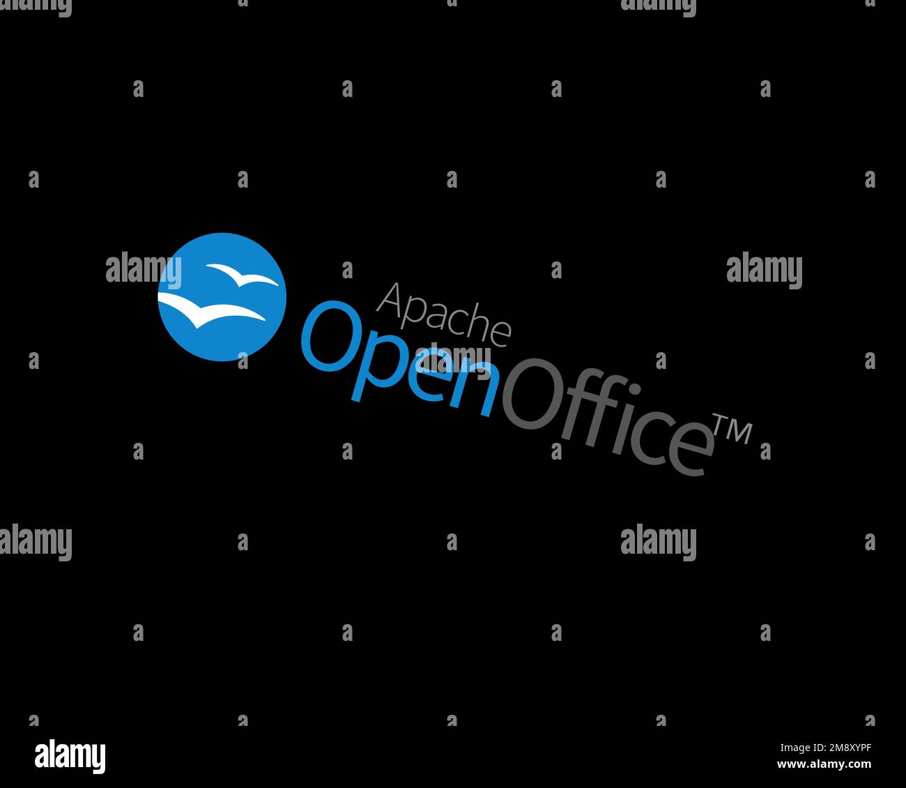 Apache OpenOffice, rotated logo, black background B Stock Photo - Alamy