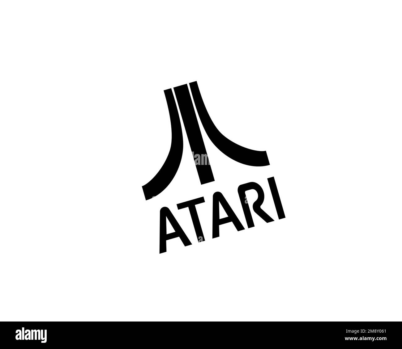Atari Inc. rotated logo, white background Stock Photo