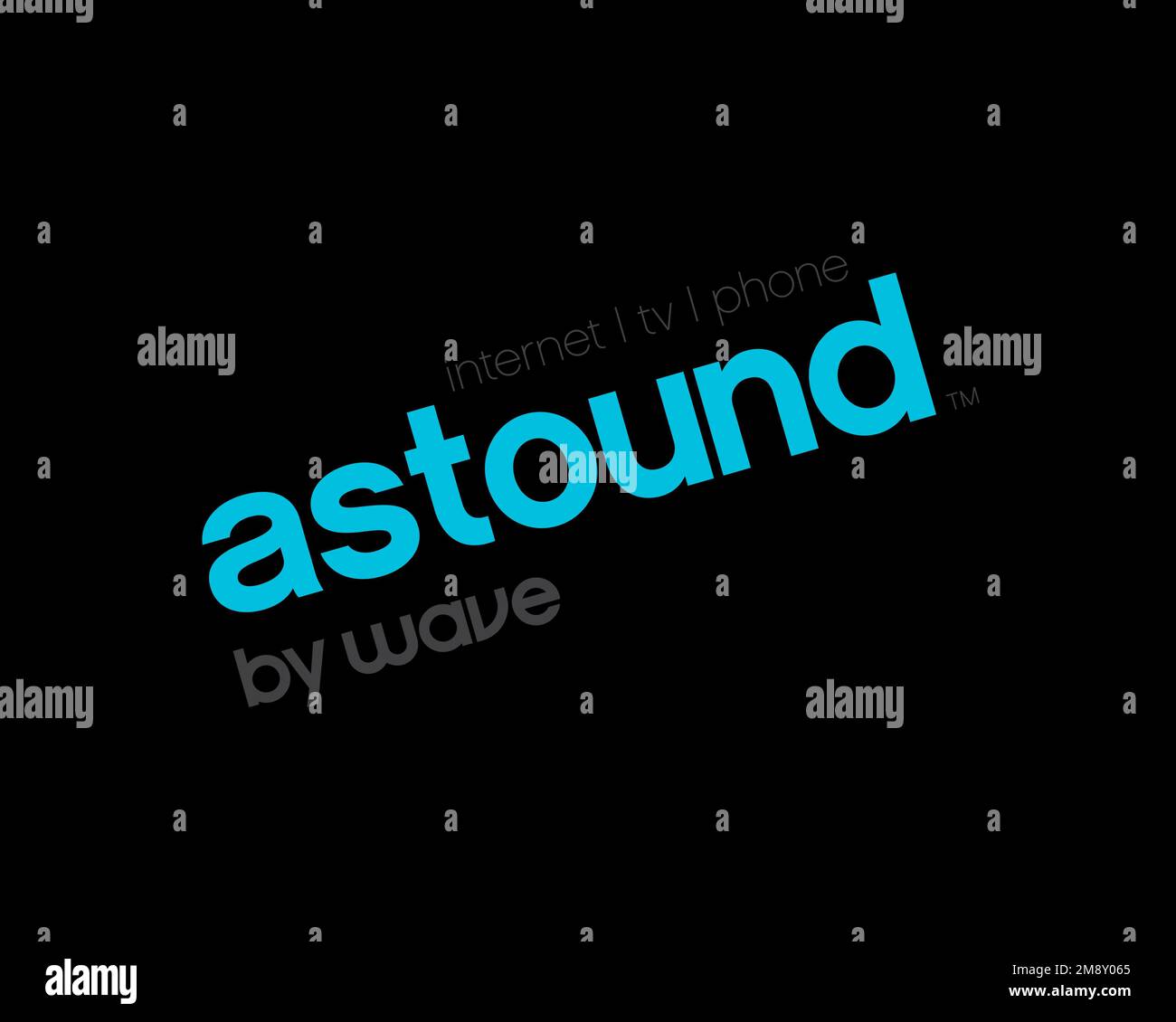 Astound Broadband, Rotated Logo, Black Background Stock Photo Alamy