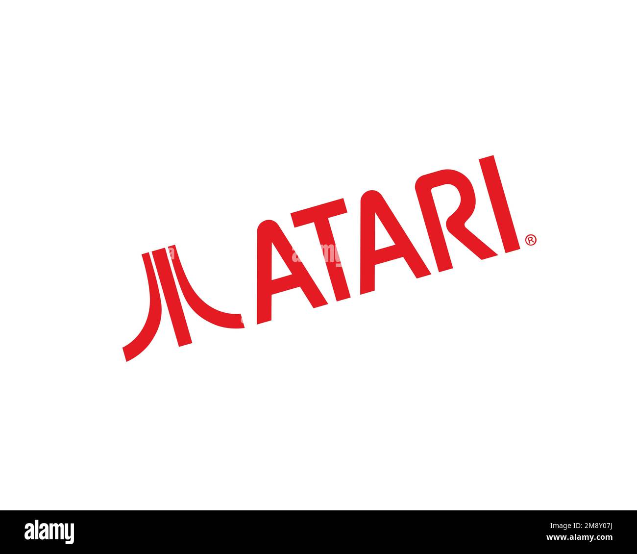 Atari Inc. Atari SA subsidiary, rotated logo, white background Stock