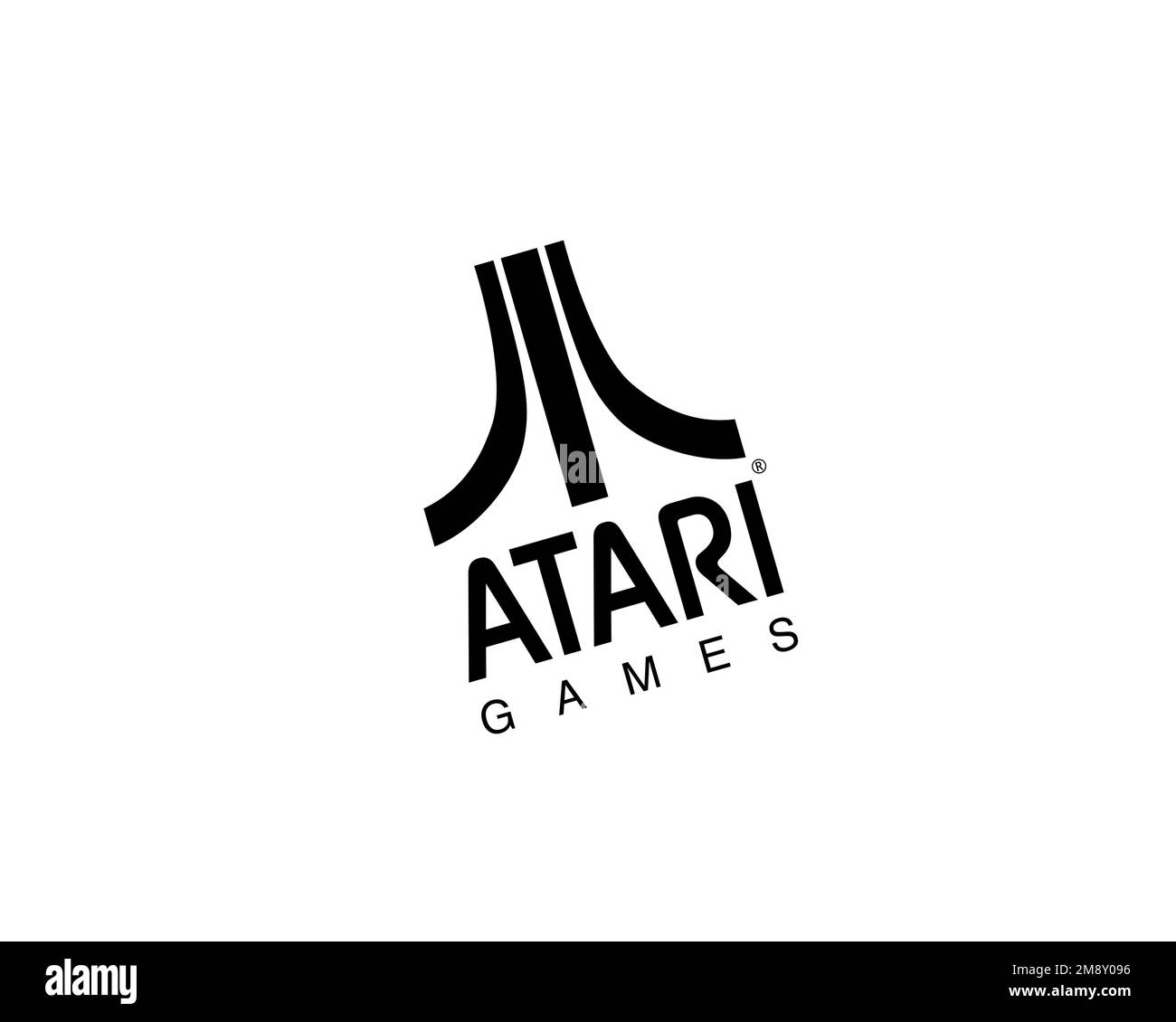 Atari Games, rotated logo, white background Stock Photo
