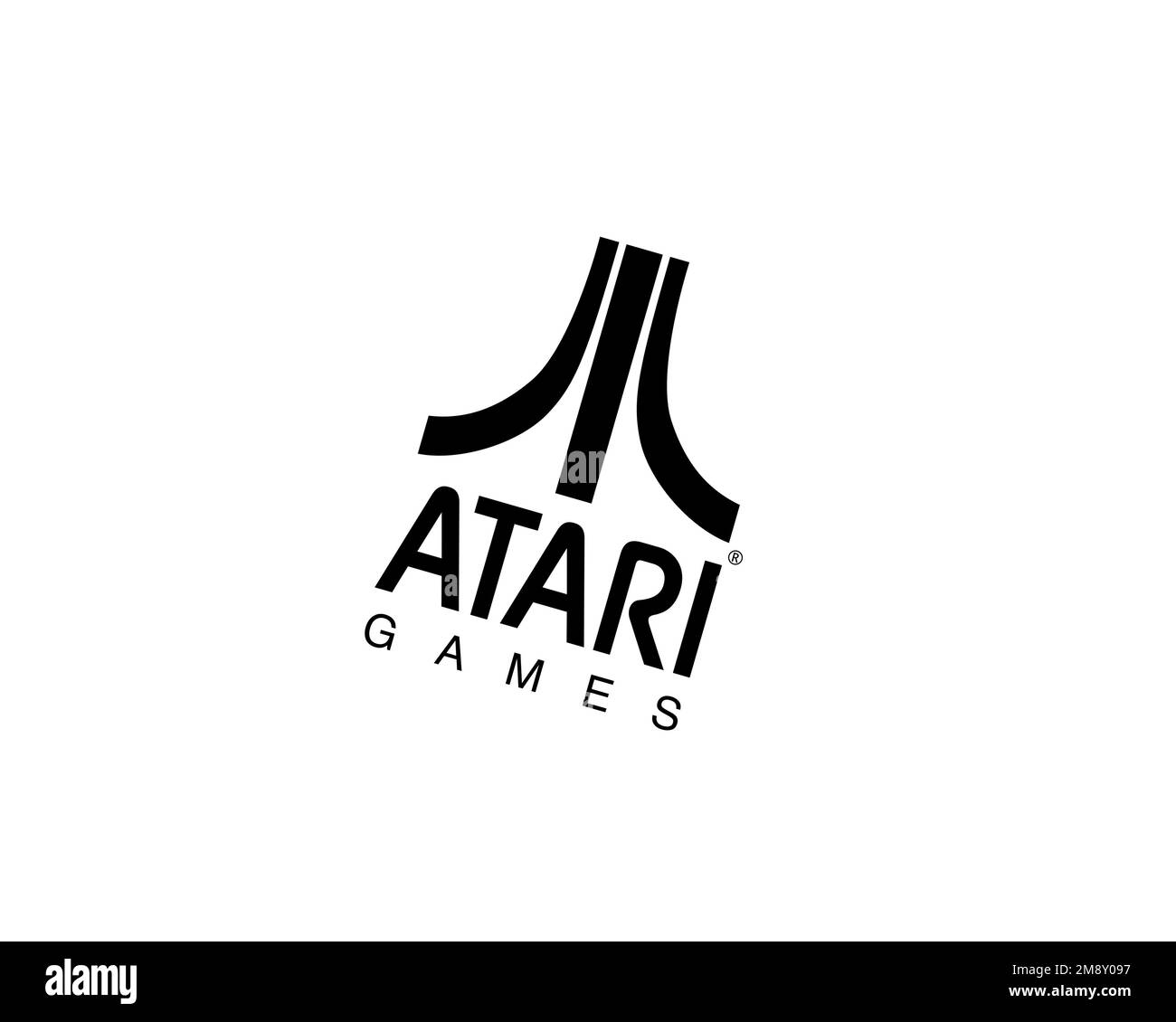 Atari Games, rotated logo, white background B Stock Photo