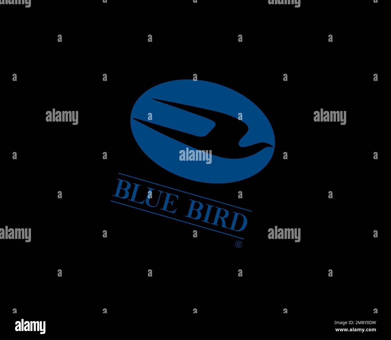 Blue Bird Corporation, Rotated Logo, Black Background B Stock Photo Alamy