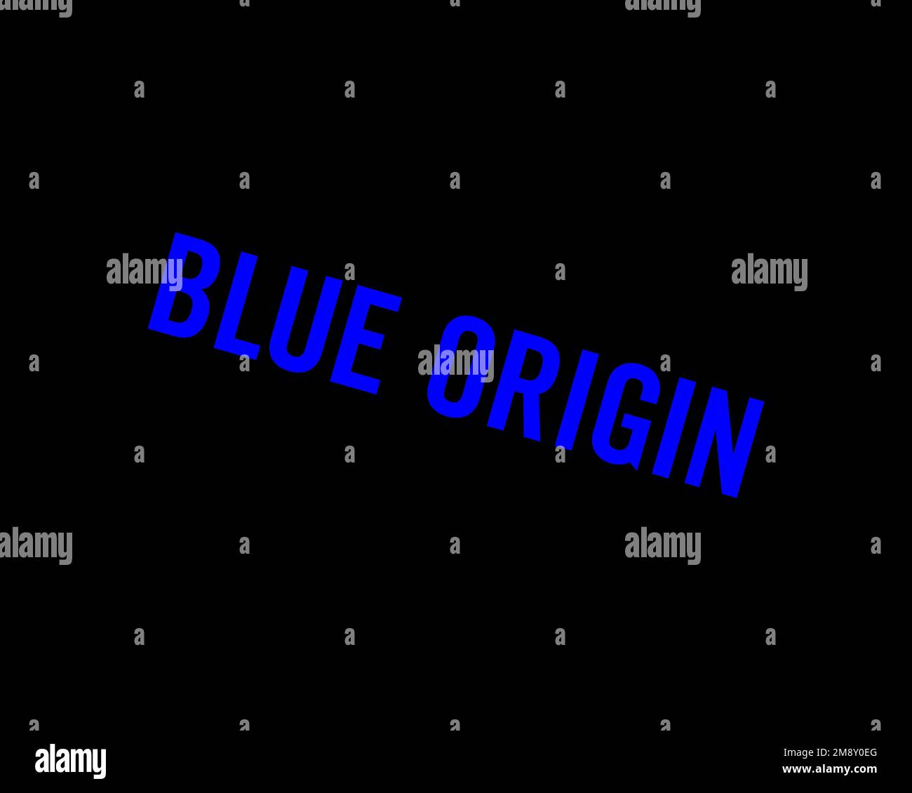 Blue Origin, Rotated Logo, Black Background B Stock Photo Alamy