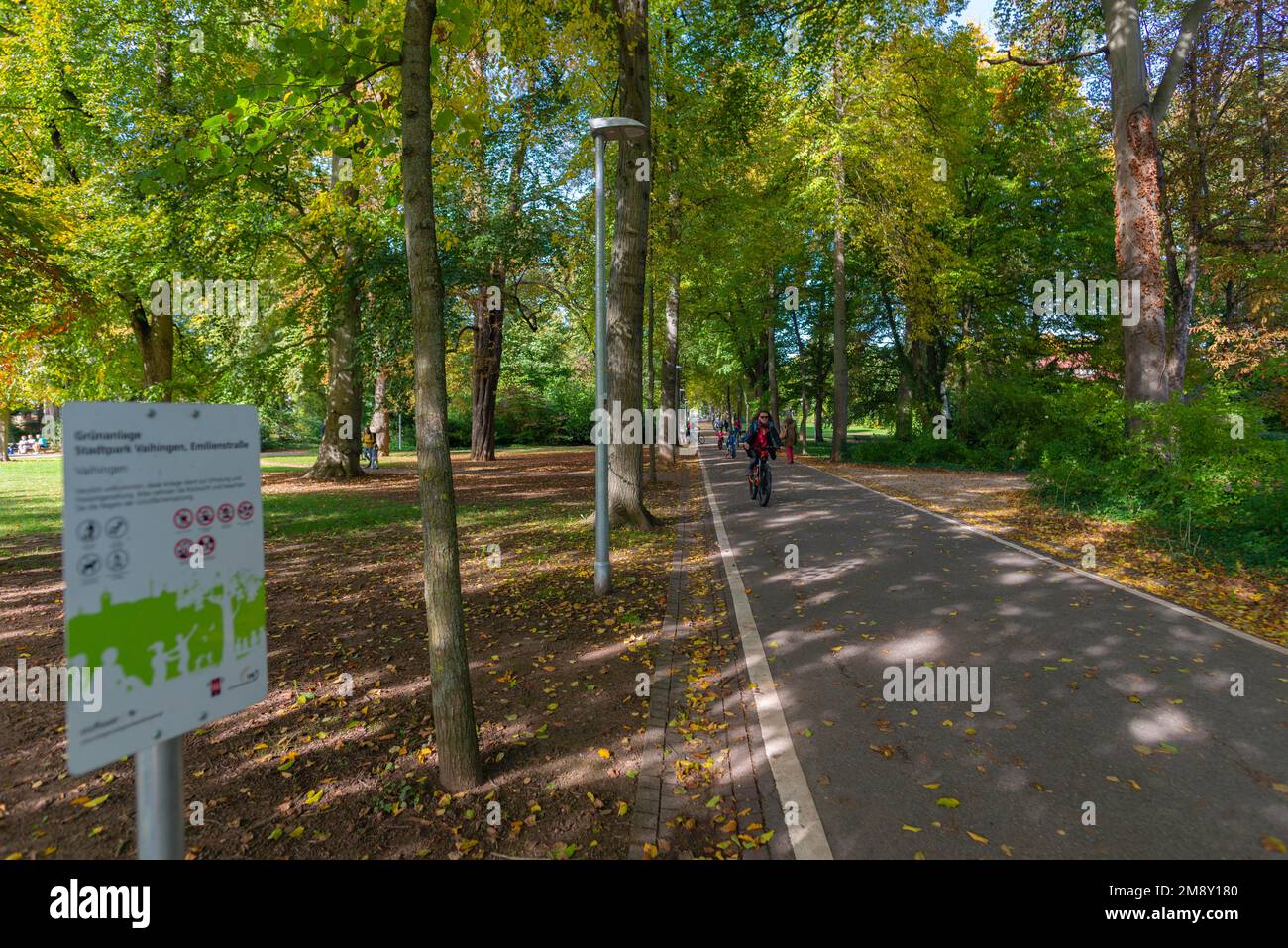 Avenue, municipal park, green space, Stuttgart-Vaihingen, peace ...