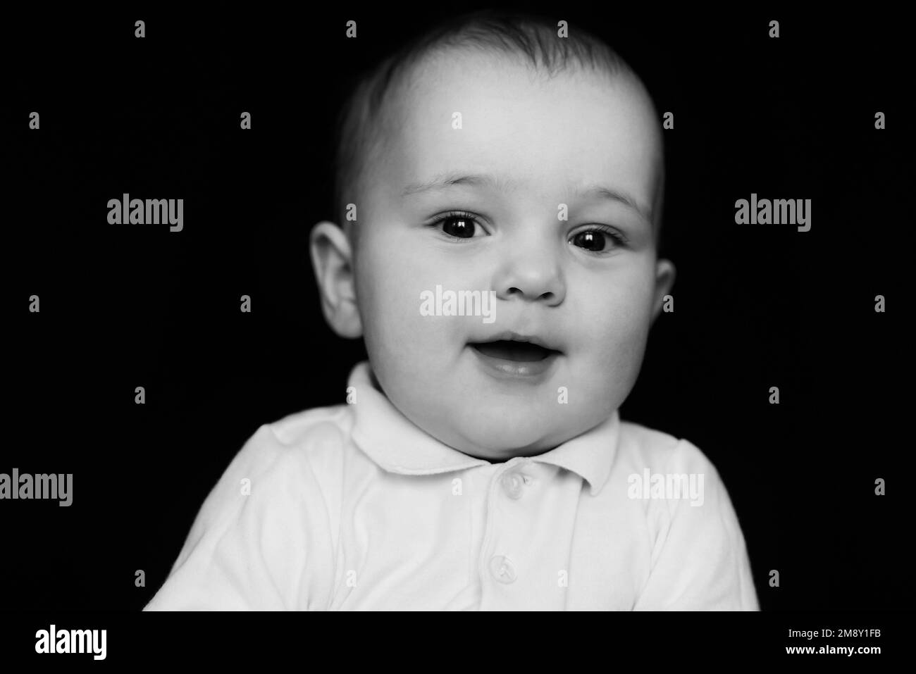 Cute smile baby boy Black and White Stock Photos & Images Alamy