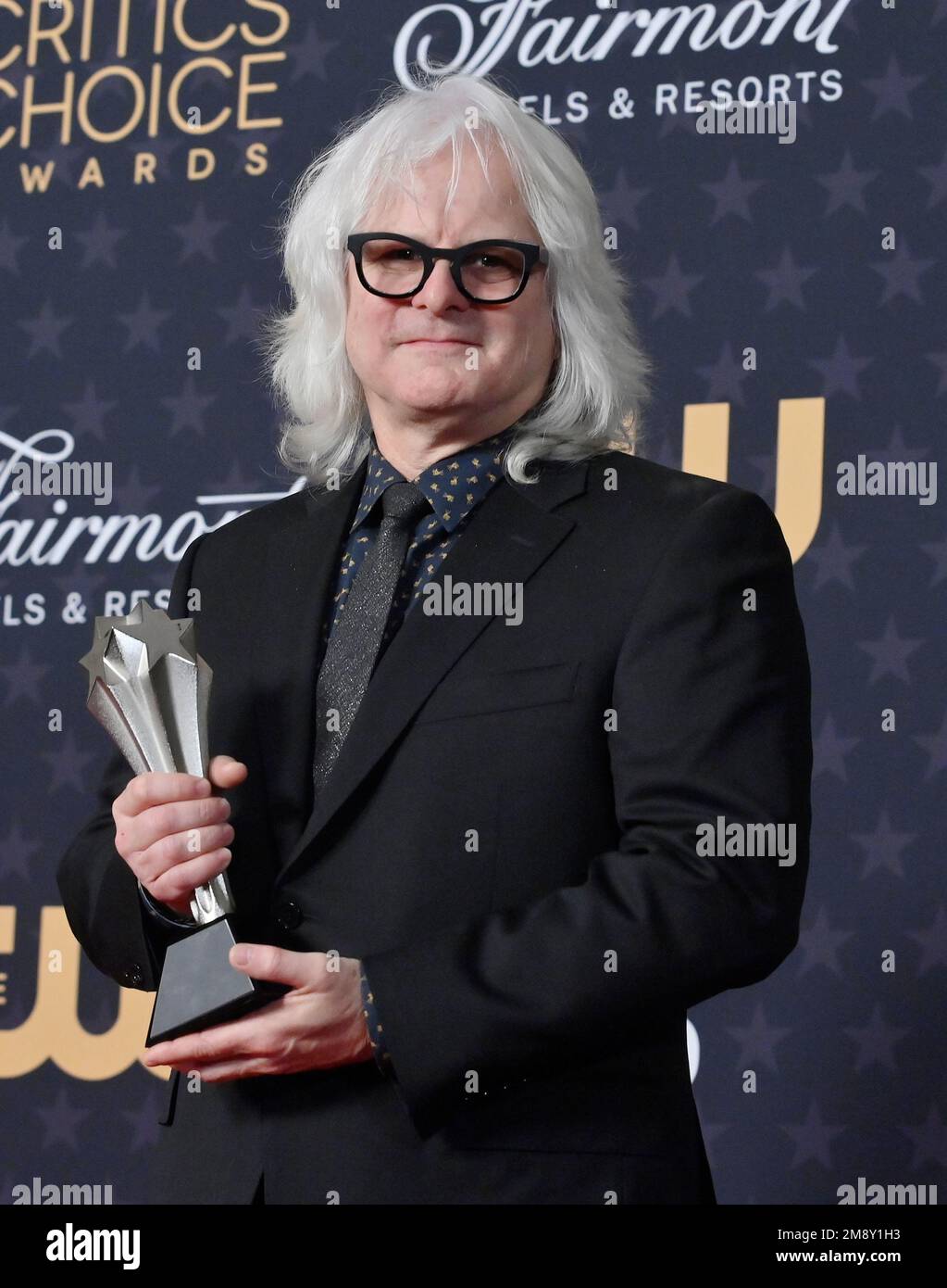 Los Angeles, United States. 15th Jan, 2023. Claudio Miranda appears backstage with the award for Best Cinematography for 'Top Gun: Maverick' during the 28th annual Critics' Choice Awards at the Fairmont Century Plaza in Los Angeles on Sunday, January 15, 2023. Photo by Jim Ruymen/UPI Credit: UPI/Alamy Live News Stock Photo