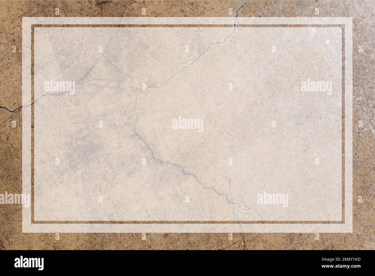 Blank transparent frame on an aged brown concrete wall vector Stock Vector