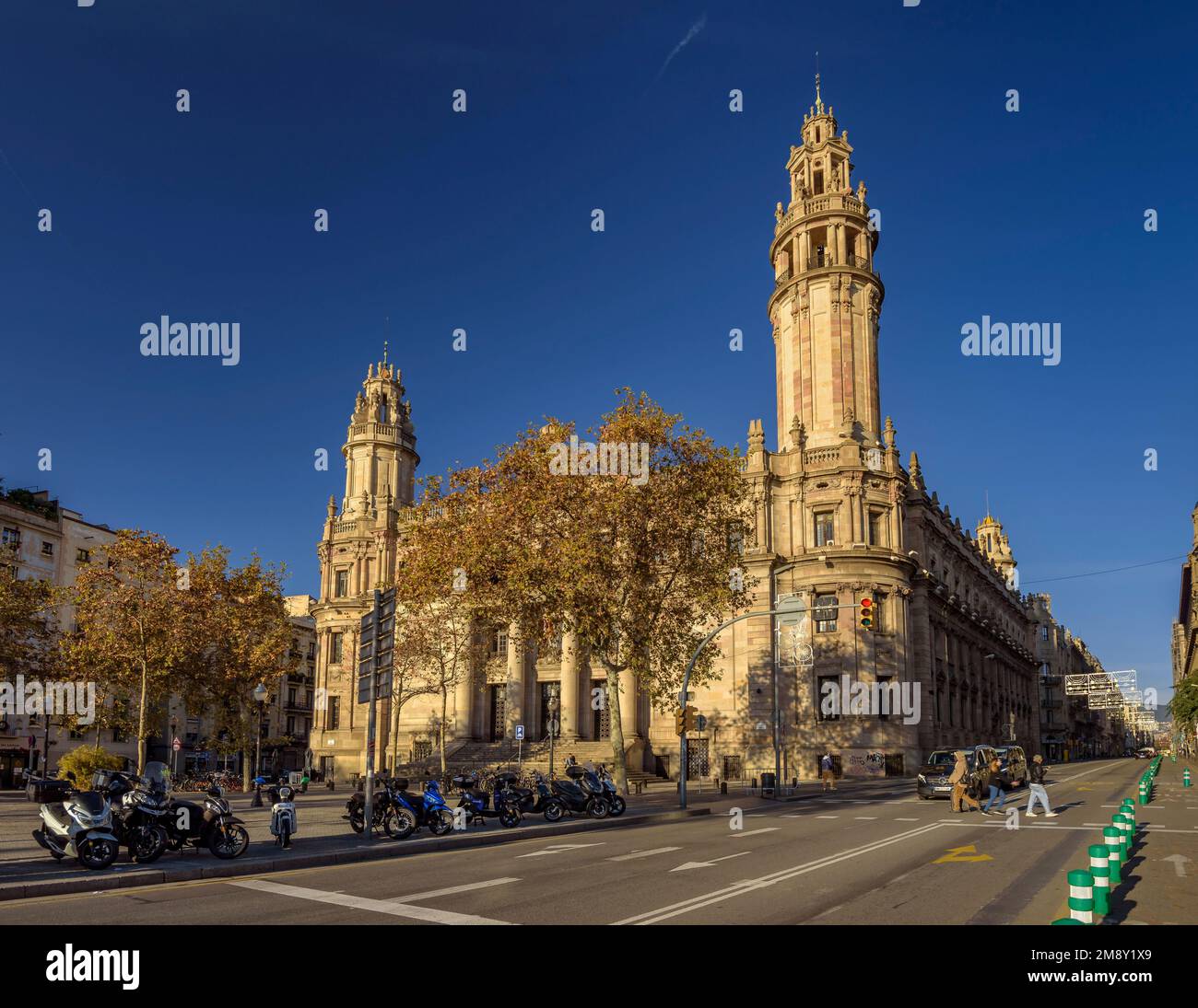 Headquarters of the central office of Correos y Telégrafos (Posts and Telegraphs) at the beginning of Via Laietana avenue in Barcelona Catalonia Spain Stock Photo